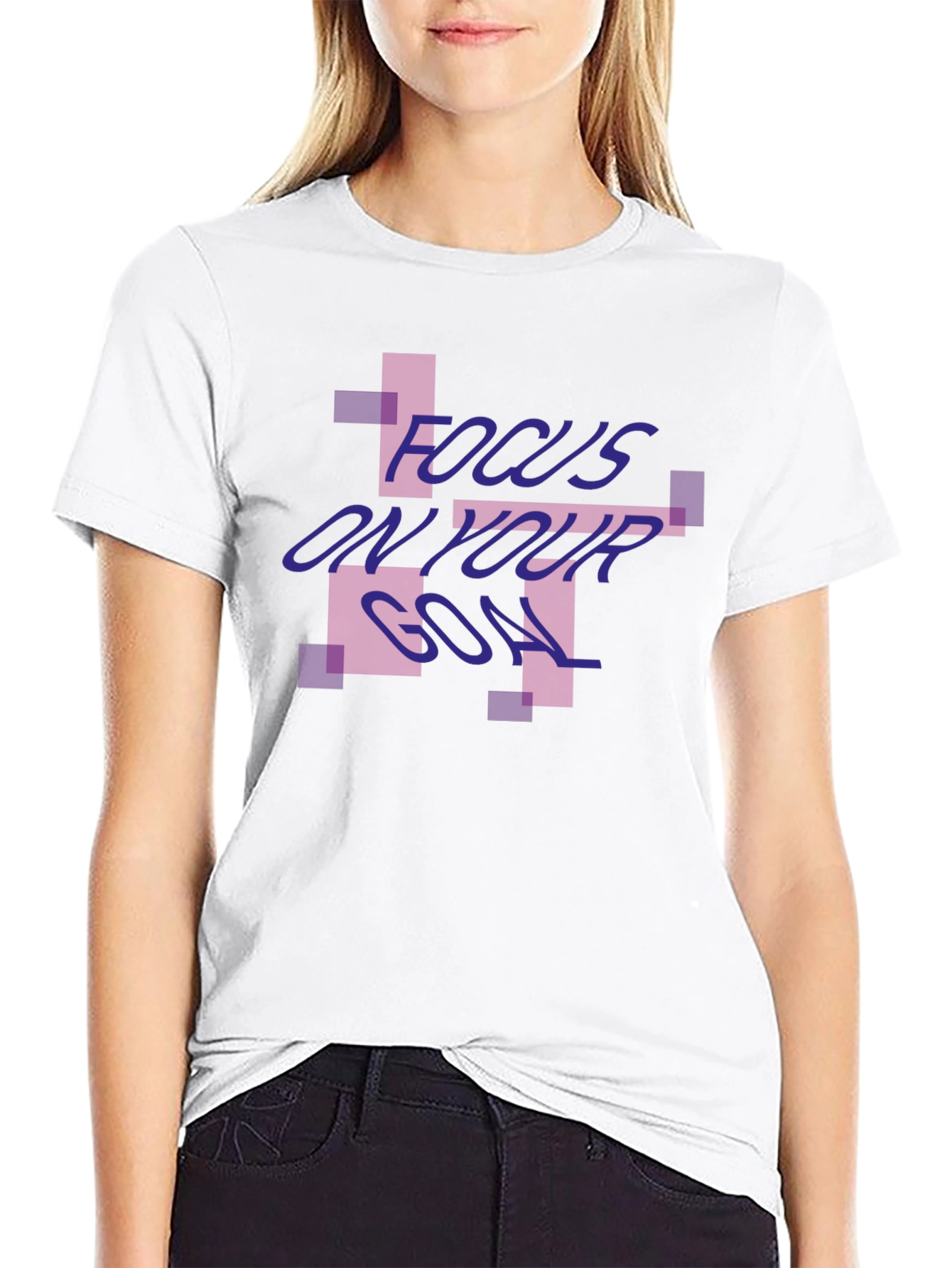 Focus On Your Goal Black Graphic Tee