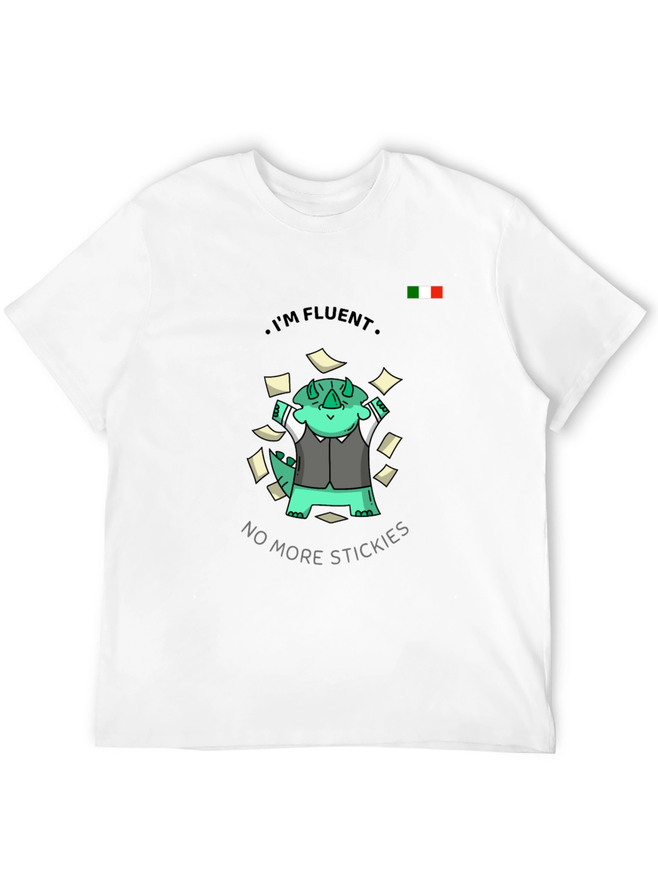Fluent Dino T-Shirt - No More Stickies!