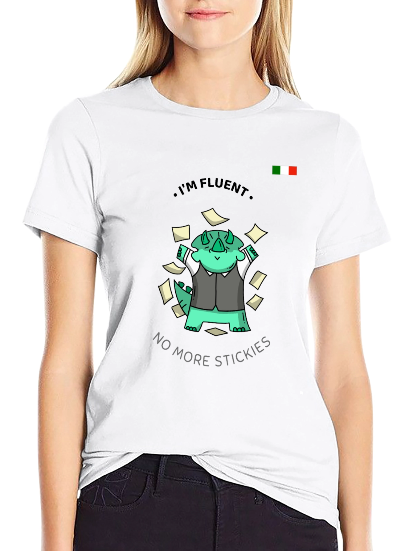 Fluent Dino T-Shirt - No More Stickies!