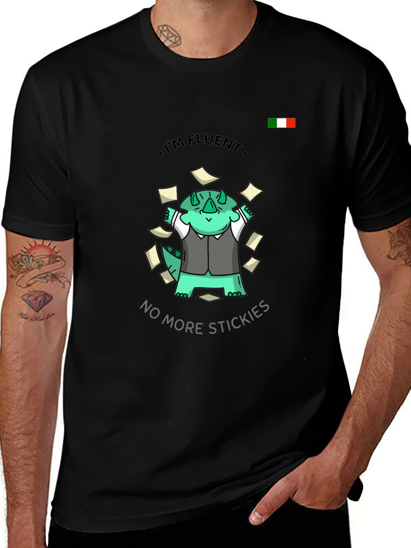 Fluent Dino T-Shirt - No More Stickies!