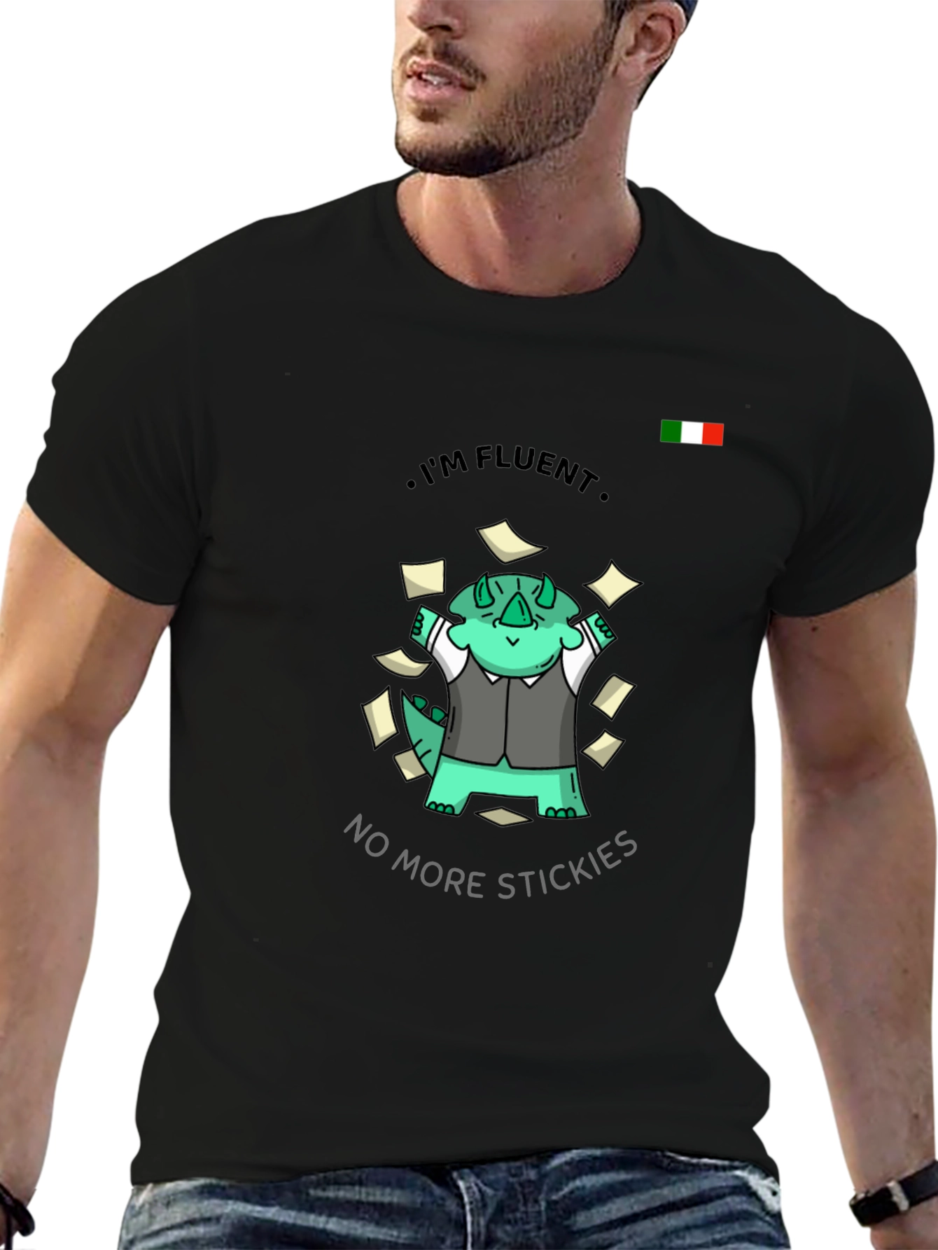 Fluent Dino T-Shirt - No More Stickies!