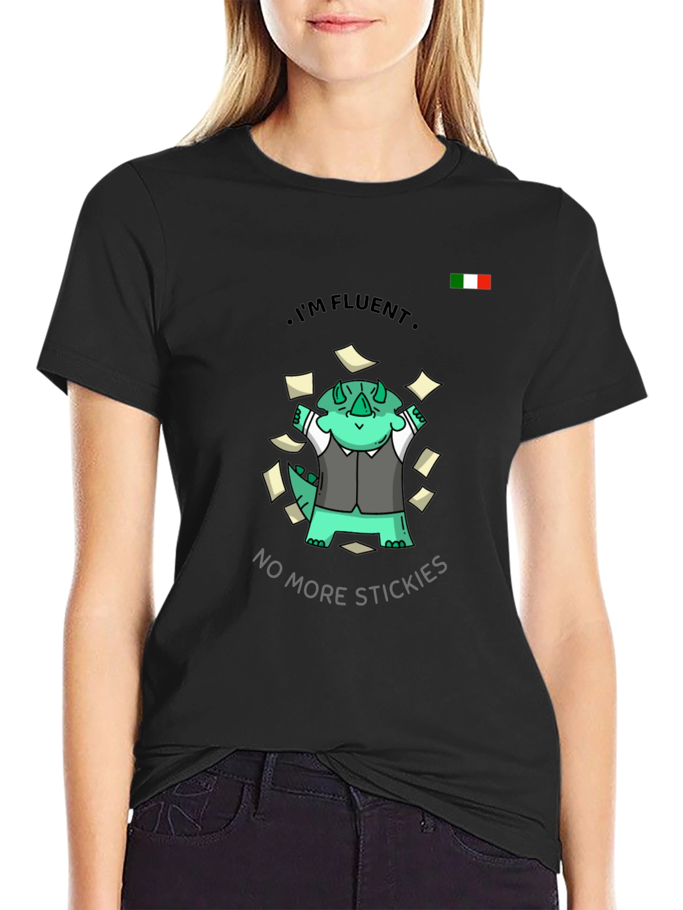 Fluent Dino T-Shirt - No More Stickies!