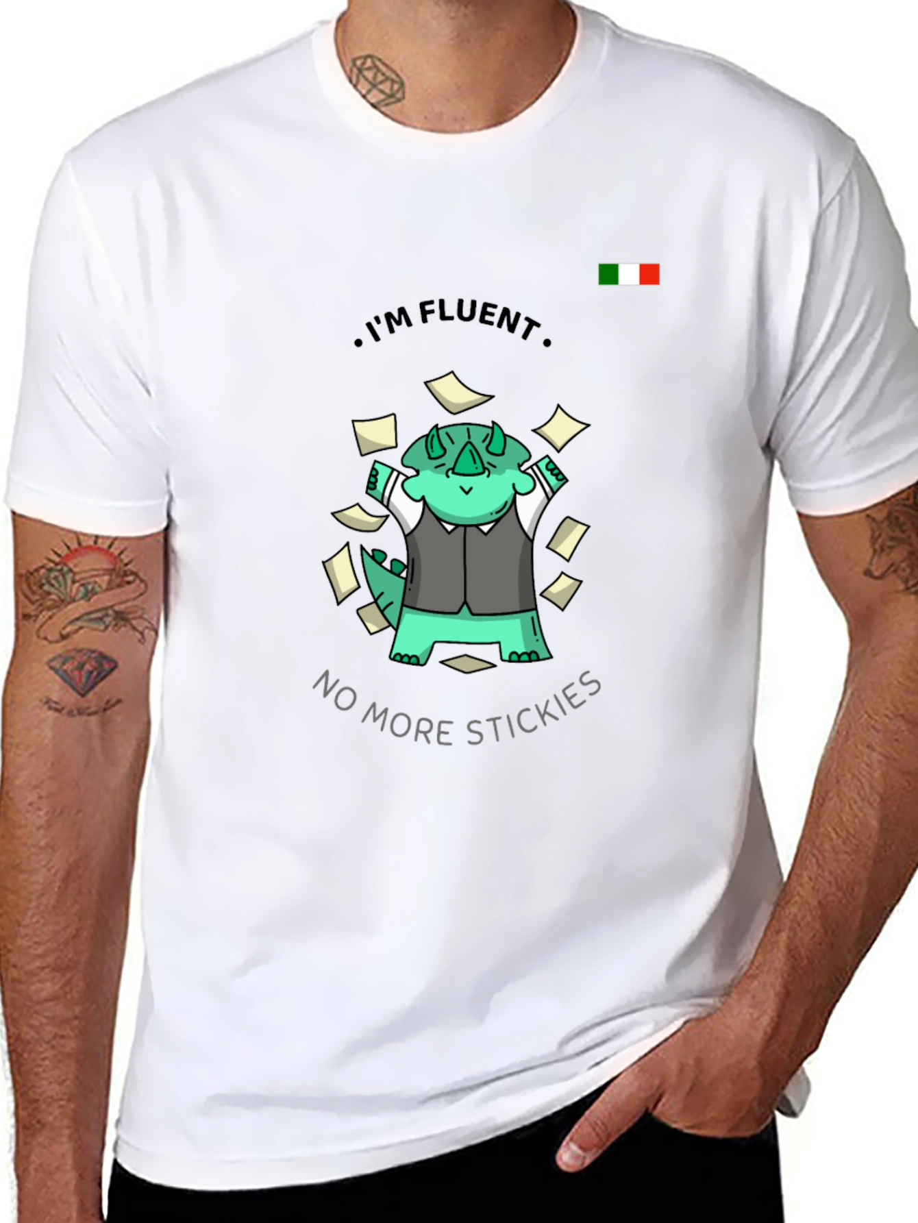 Fluent Dino T-Shirt - No More Stickies!