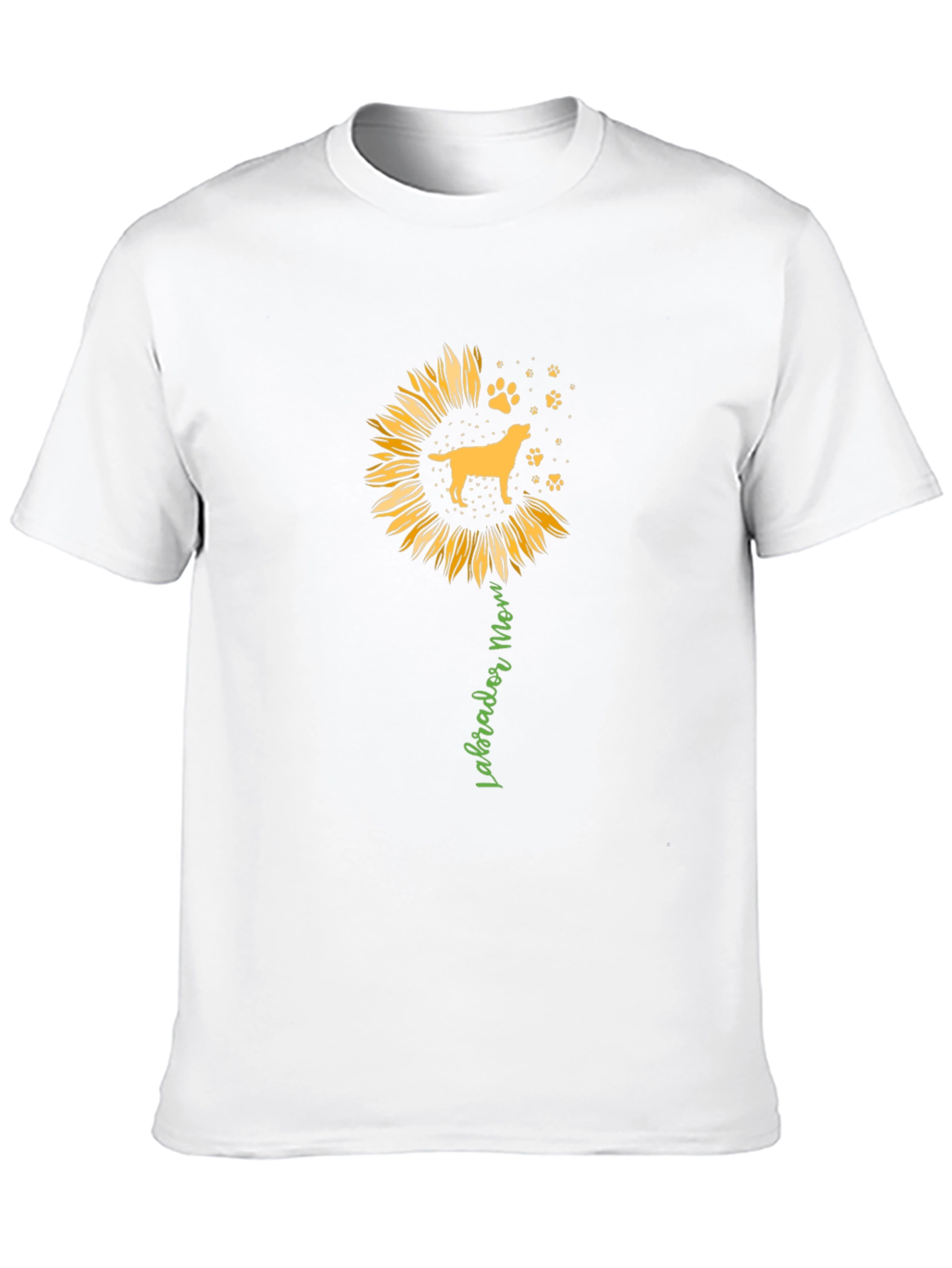 Labrador Mom Sunflower Graphic T-Shirt