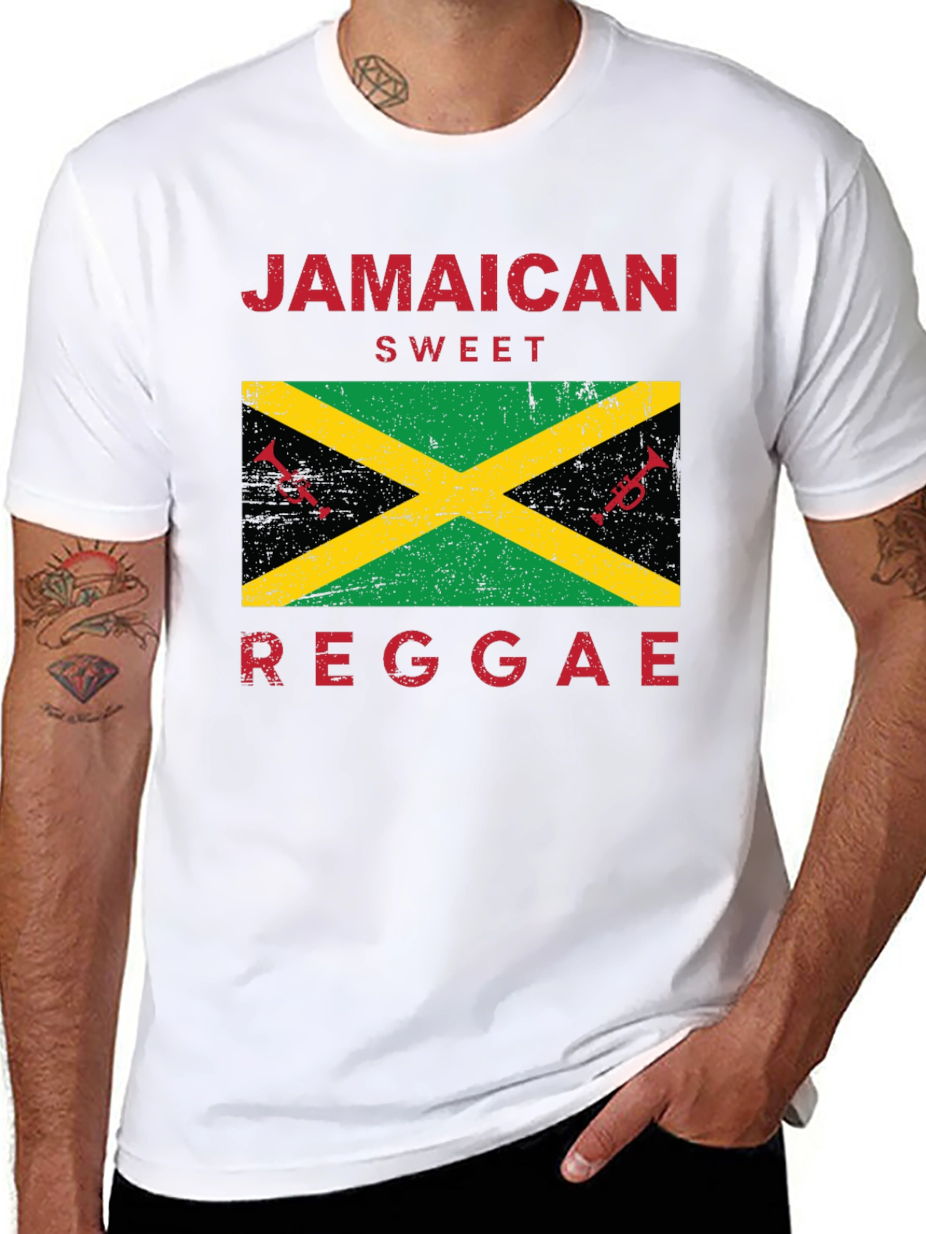 Jamaican Sweet Reggae Graphic Tee - Black