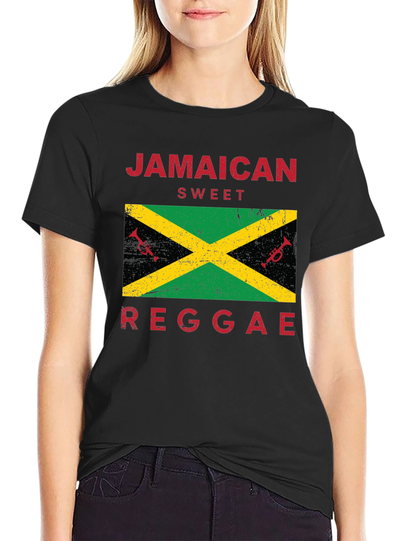 Jamaican Sweet Reggae Graphic Tee - Black