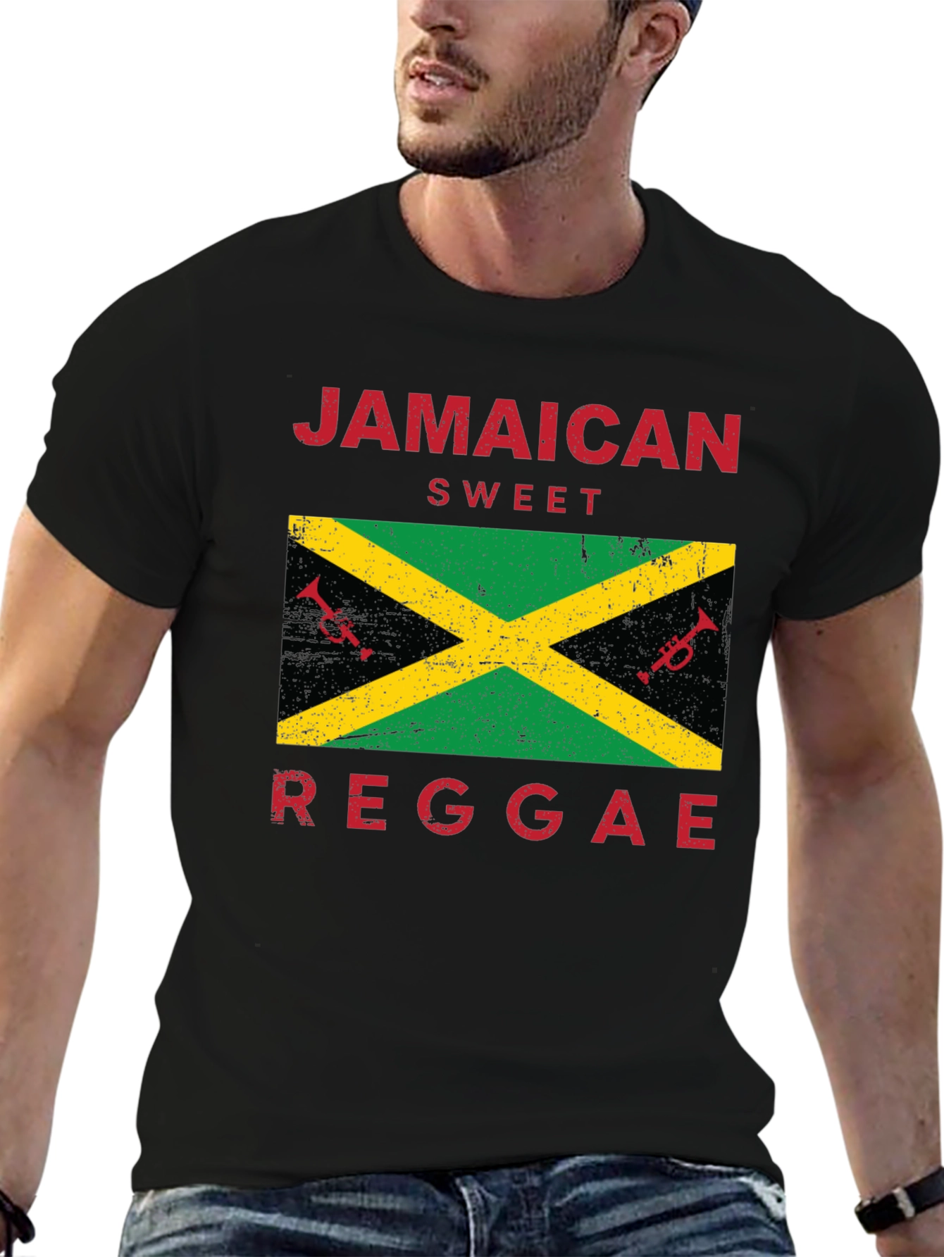 Jamaican Sweet Reggae Graphic Tee - Black