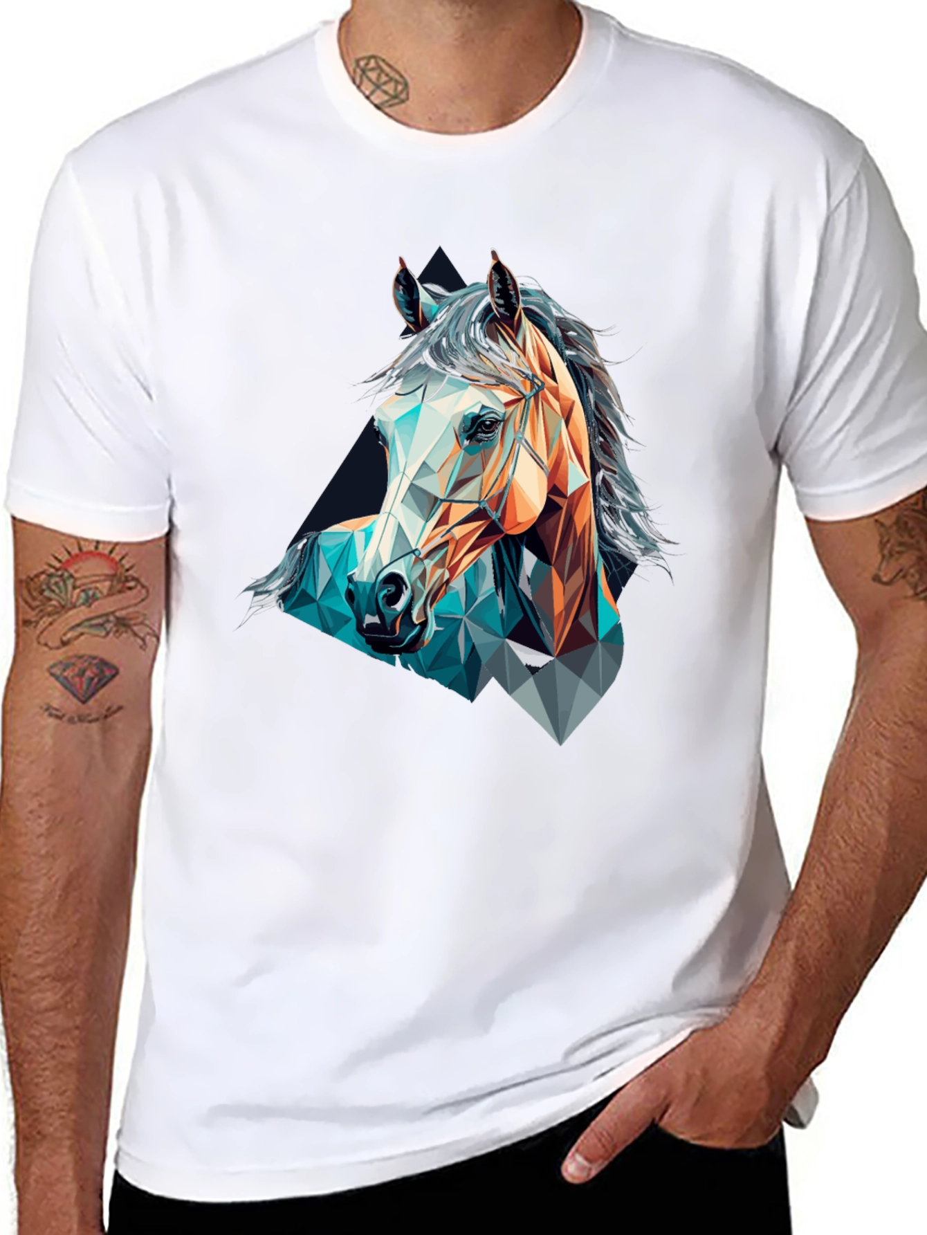 Geometric Horse Graphic T-Shirt