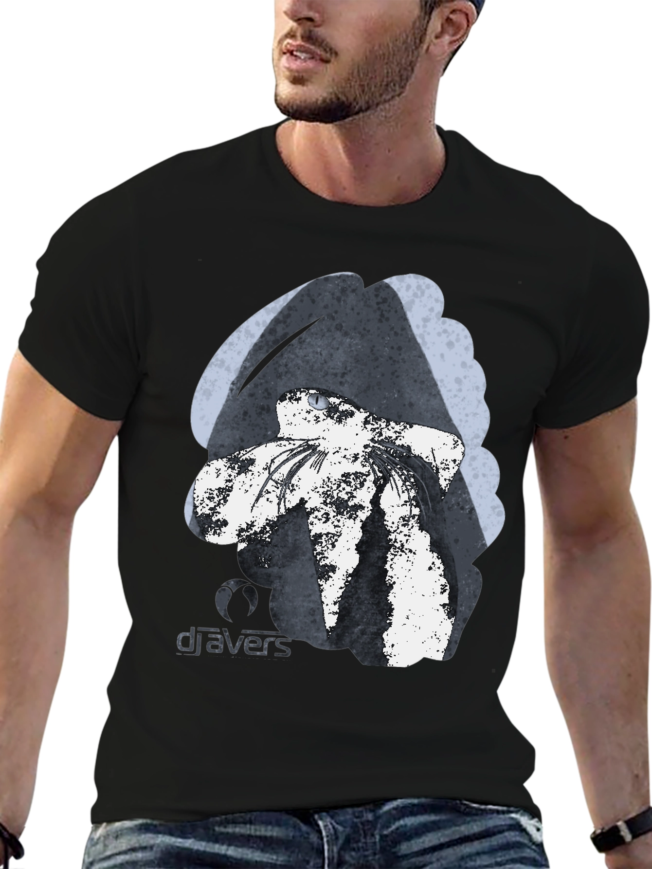 DJAVERS Black Graphic Print T-Shirt