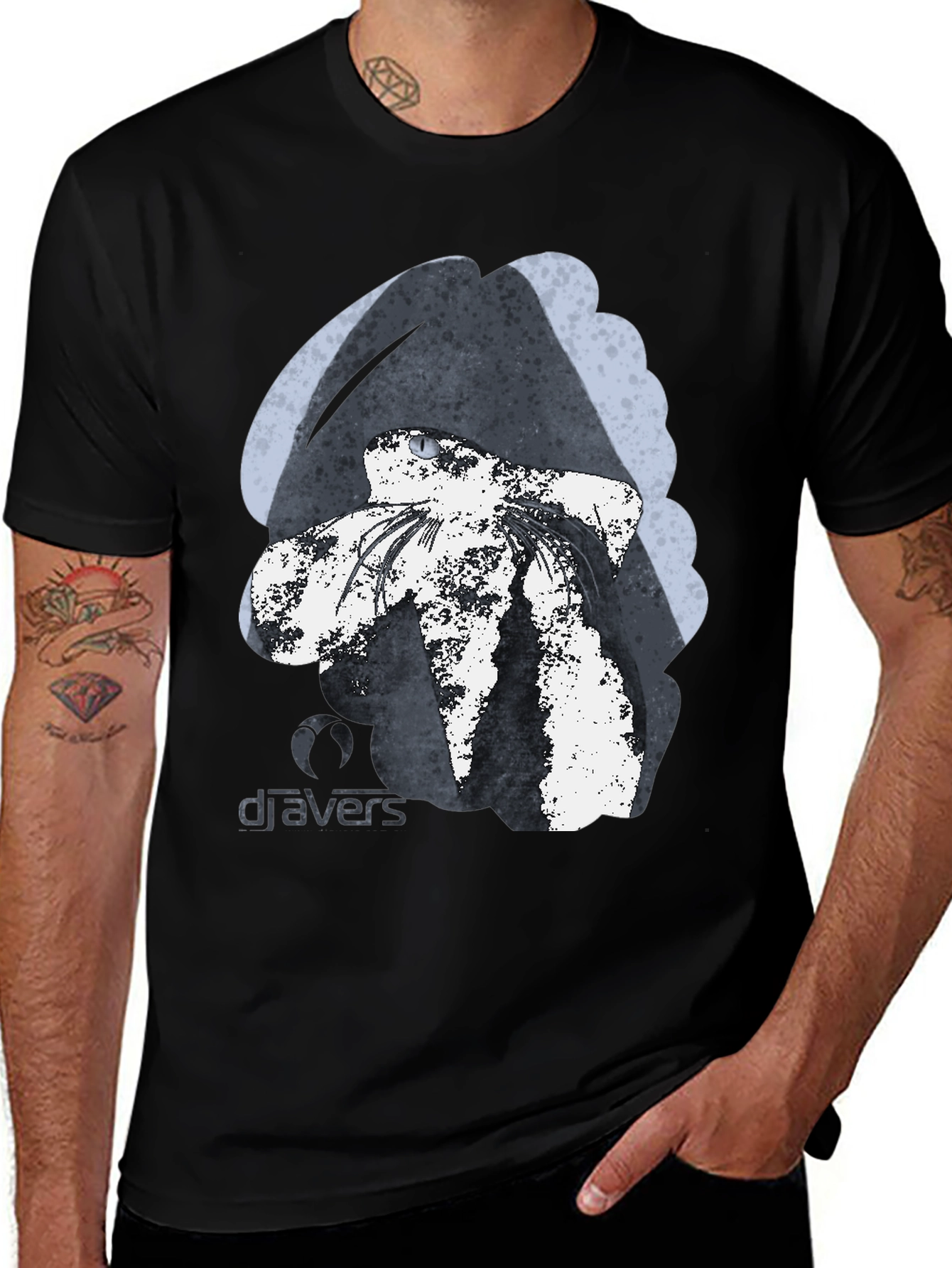 DJAVERS Black Graphic Print T-Shirt