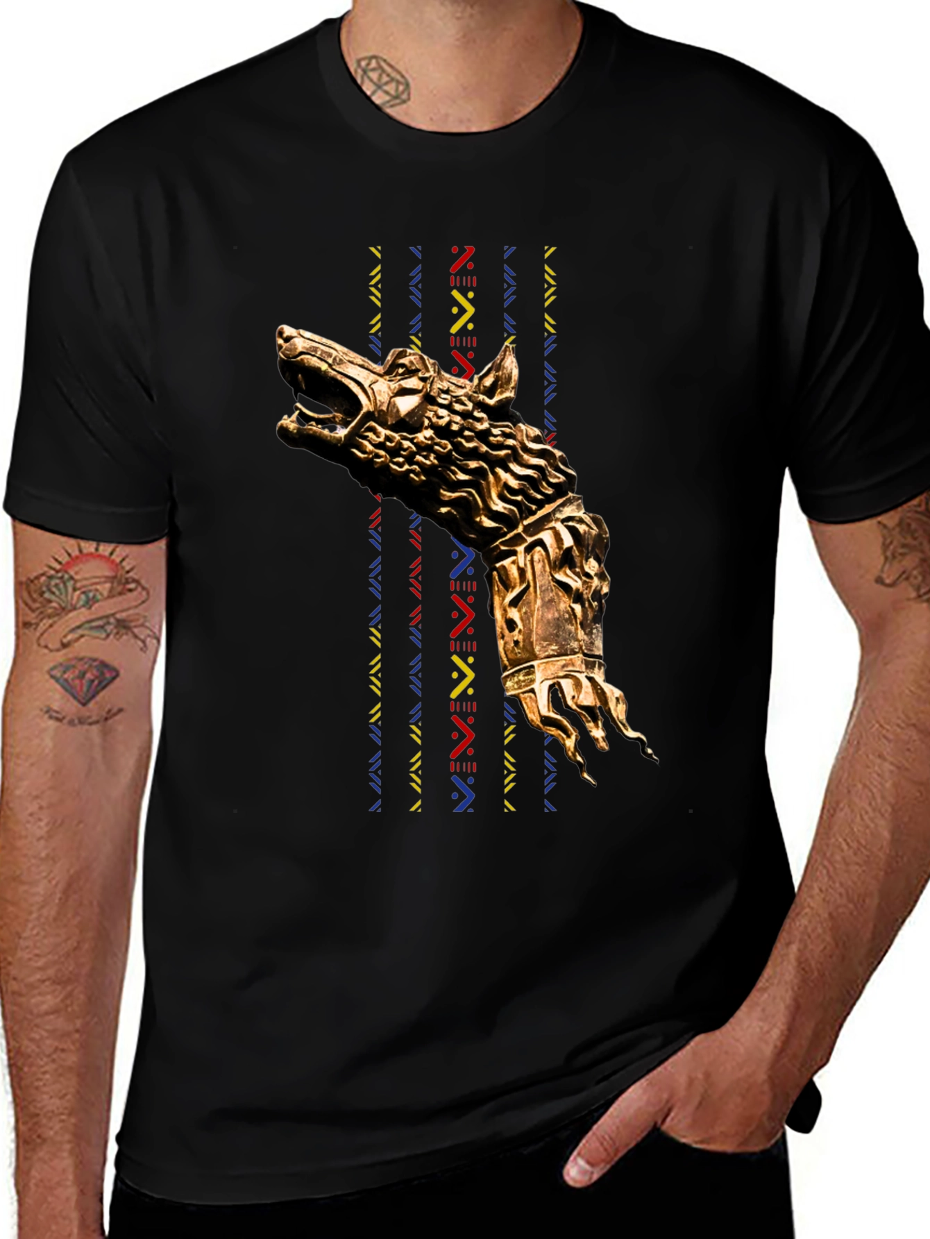 Wolf Head Graphic Black T-Shirt