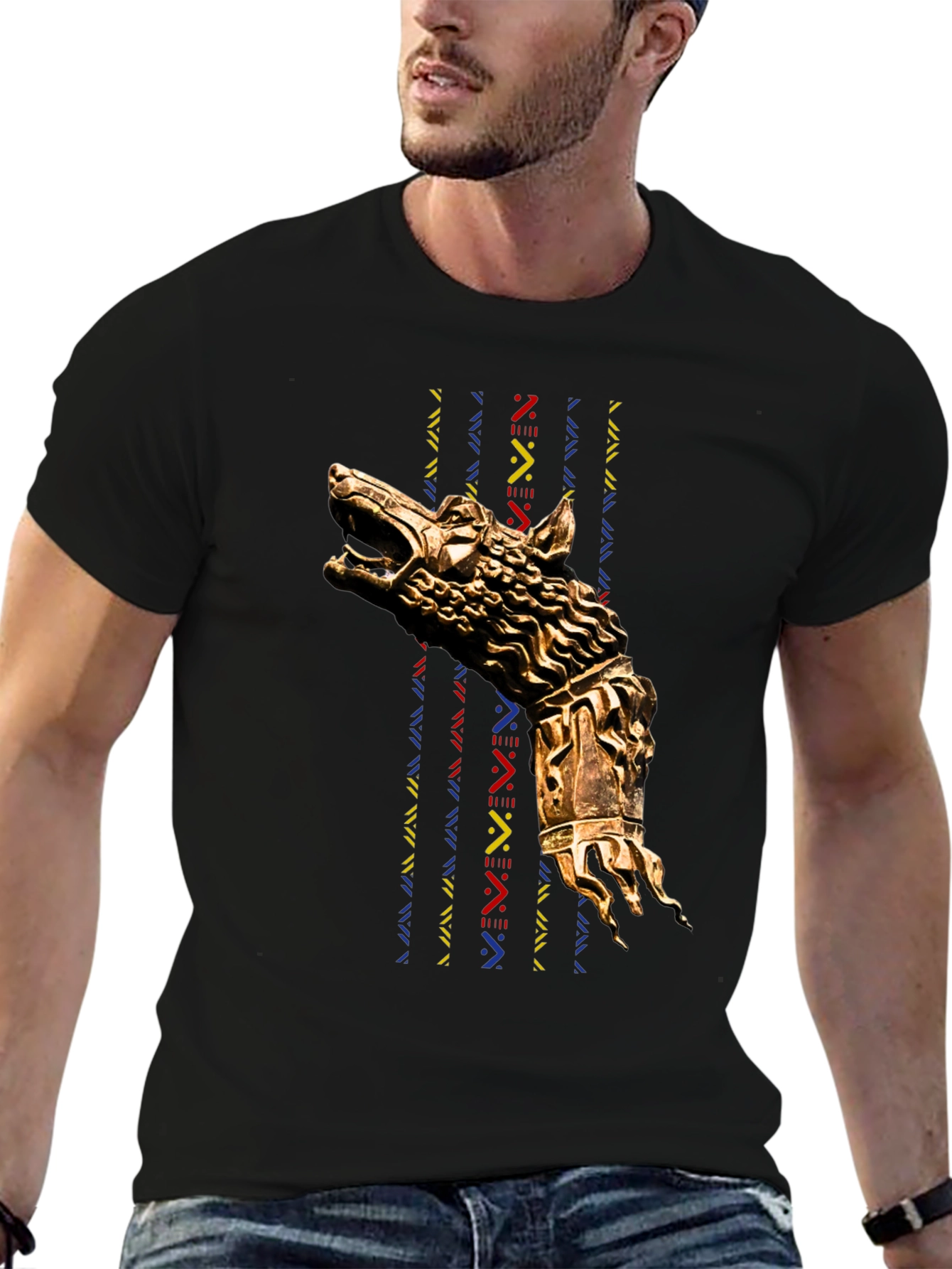 Wolf Head Graphic Black T-Shirt