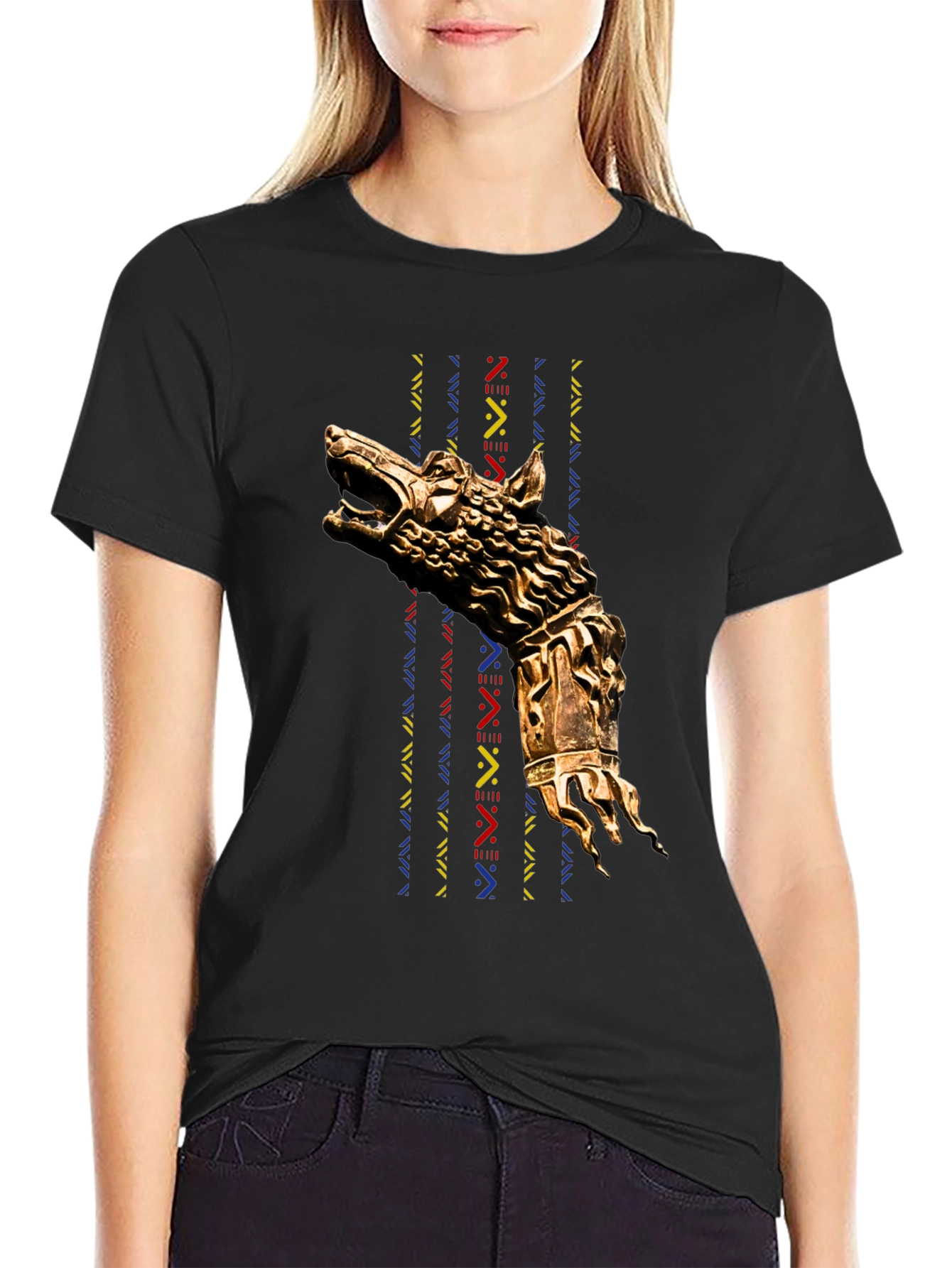 Wolf Head Graphic Black T-Shirt