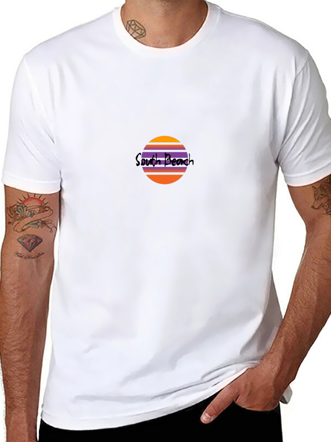 South Beach Graphic Tee - Retro Sunset Vibes