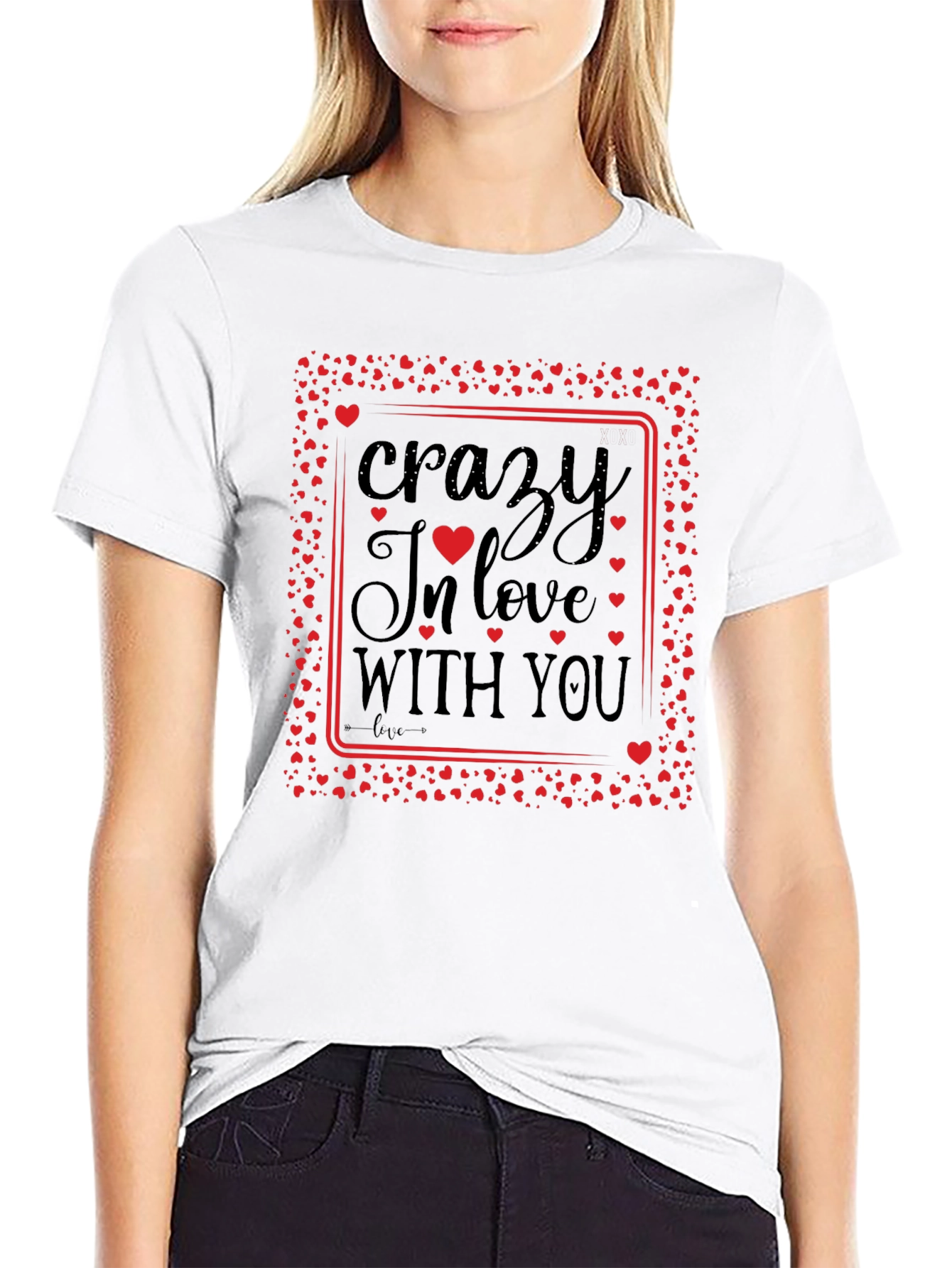 Crazy In Love With You Black Graphic Tee
