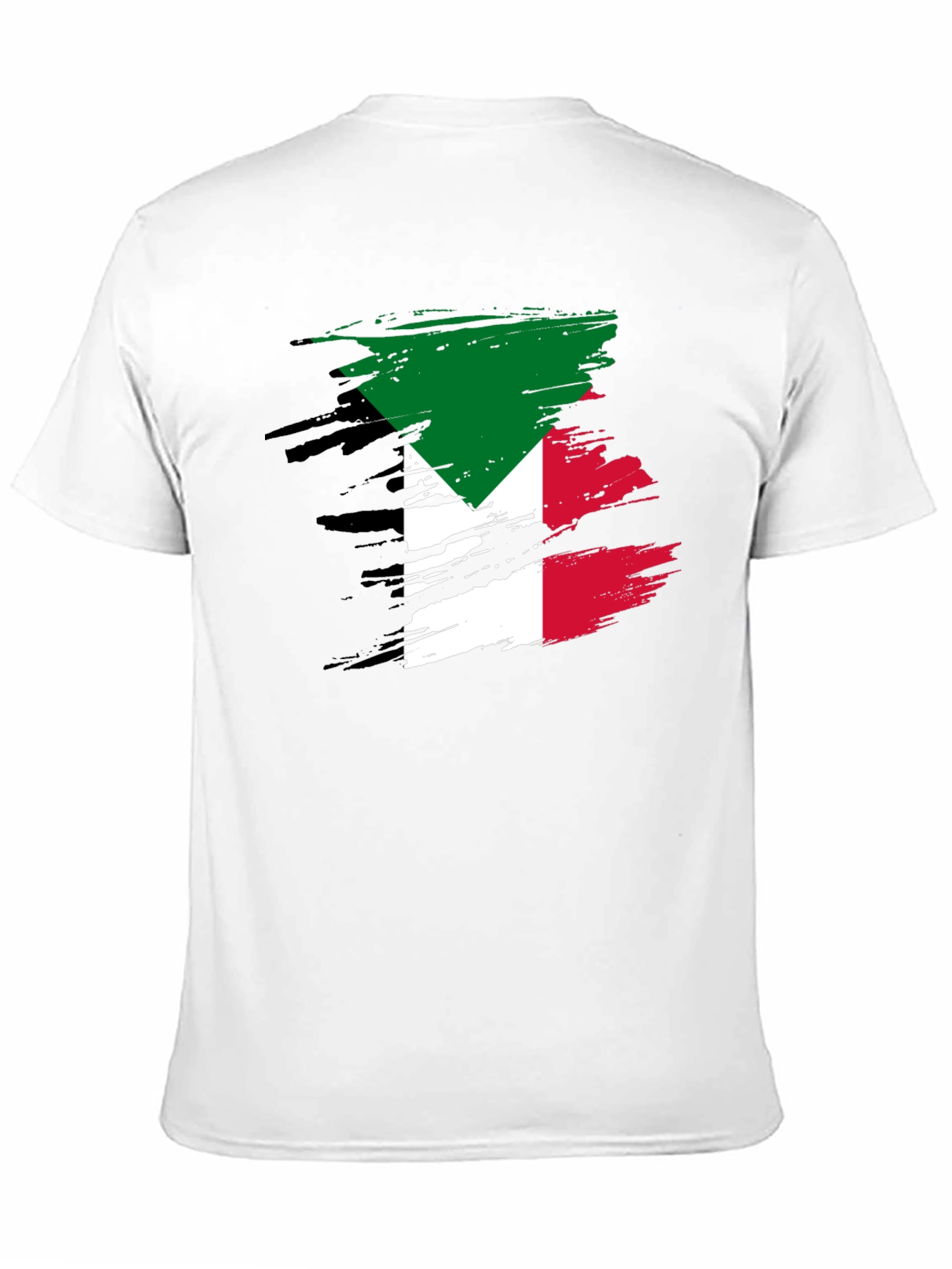 Kuwait Flag Brush Stroke Black T-Shirt