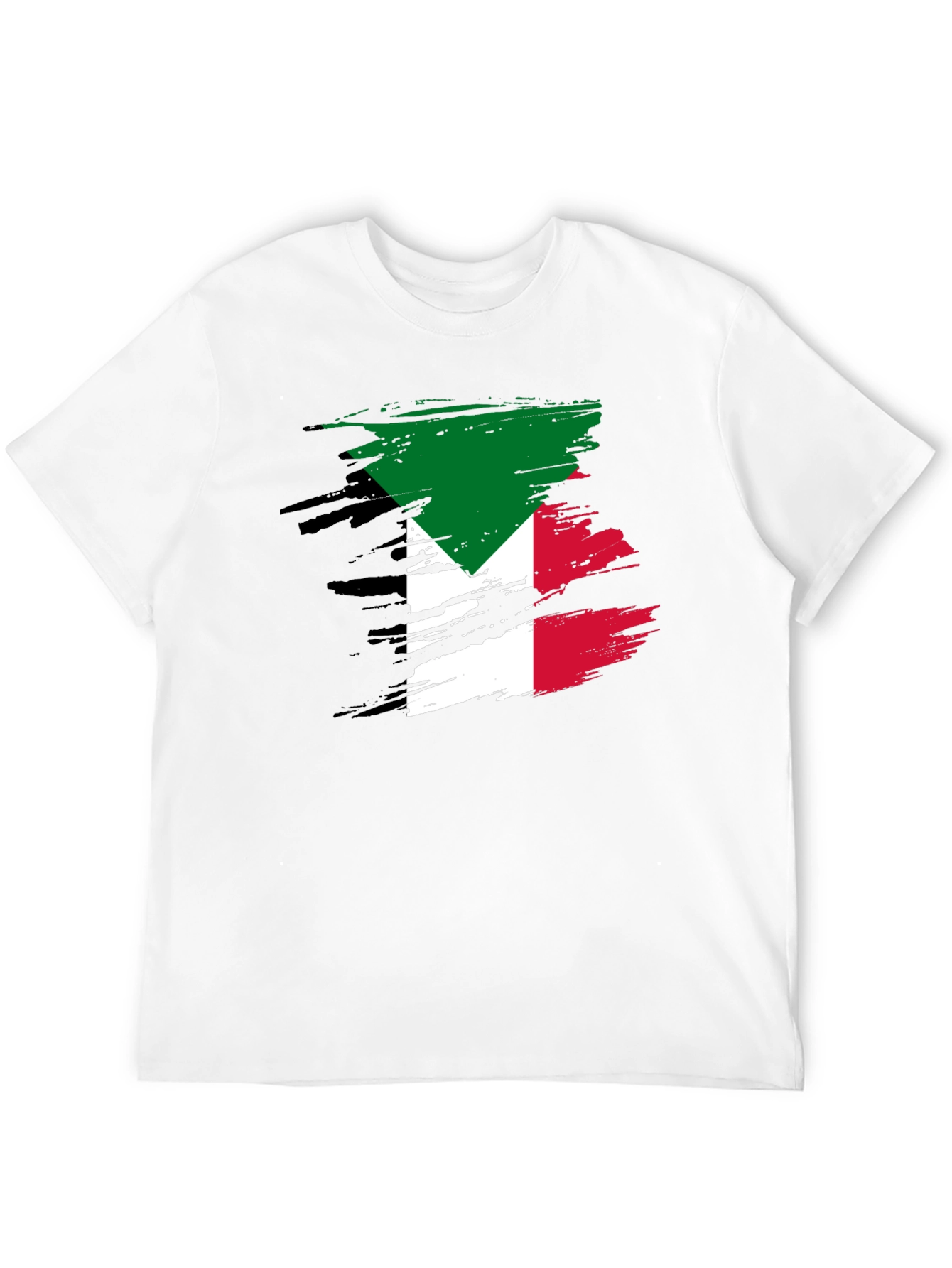 Kuwait Flag Brush Stroke Black T-Shirt