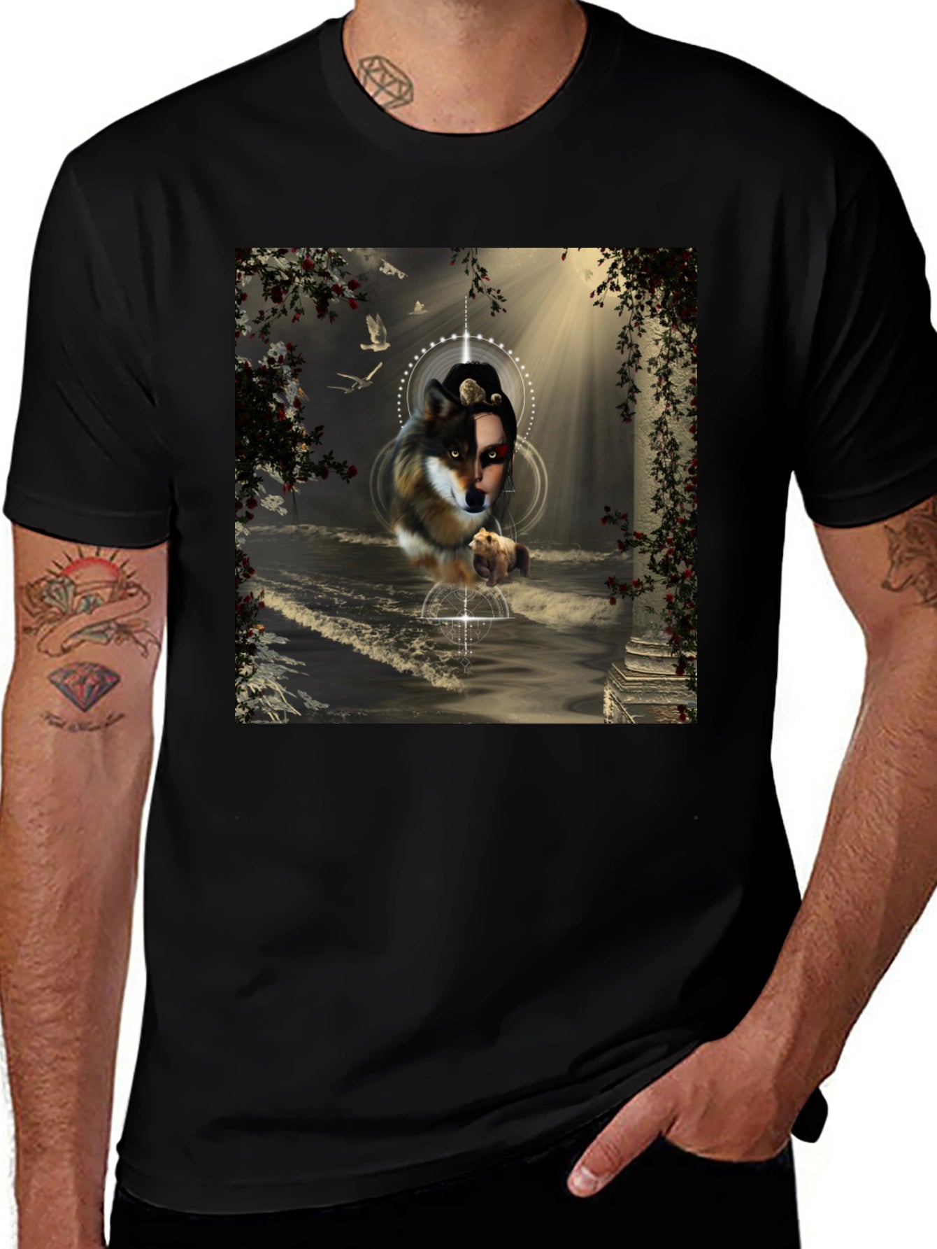 Wolf Spirit Graphic Tee - Unique Art Design