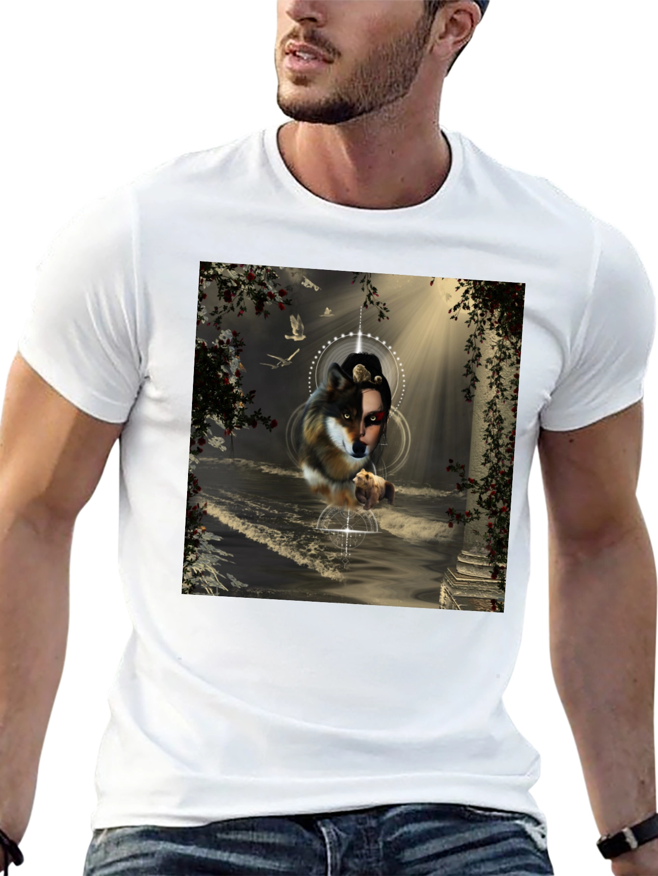 Wolf Spirit Graphic Tee - Unique Art Design