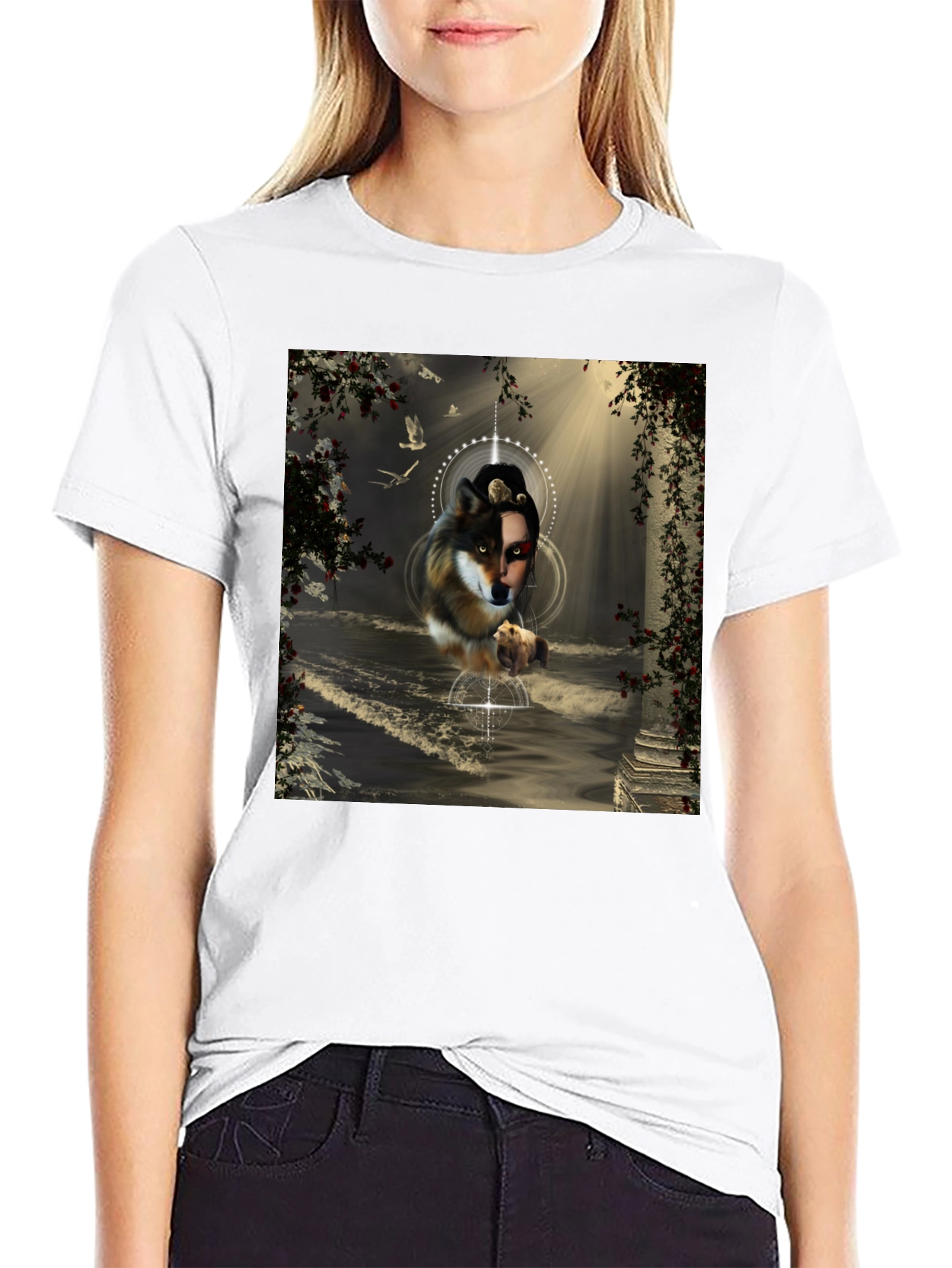 Wolf Spirit Graphic Tee - Unique Art Design