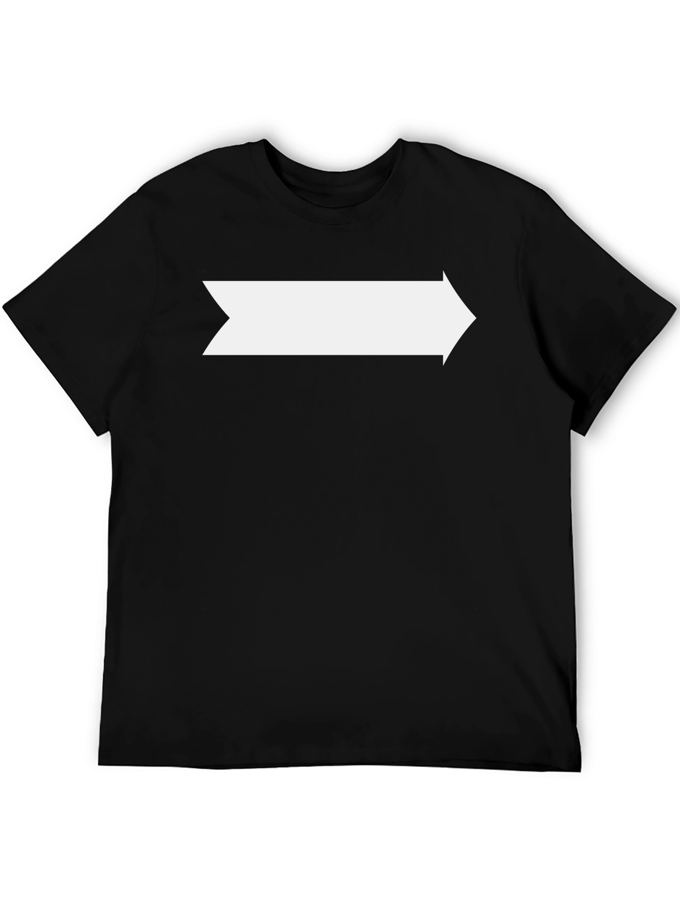 Mens Black T-Shirt with White Arrow Graphic