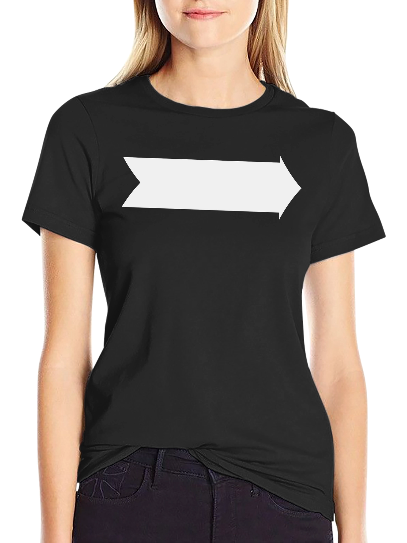 Mens Black T-Shirt with White Arrow Graphic