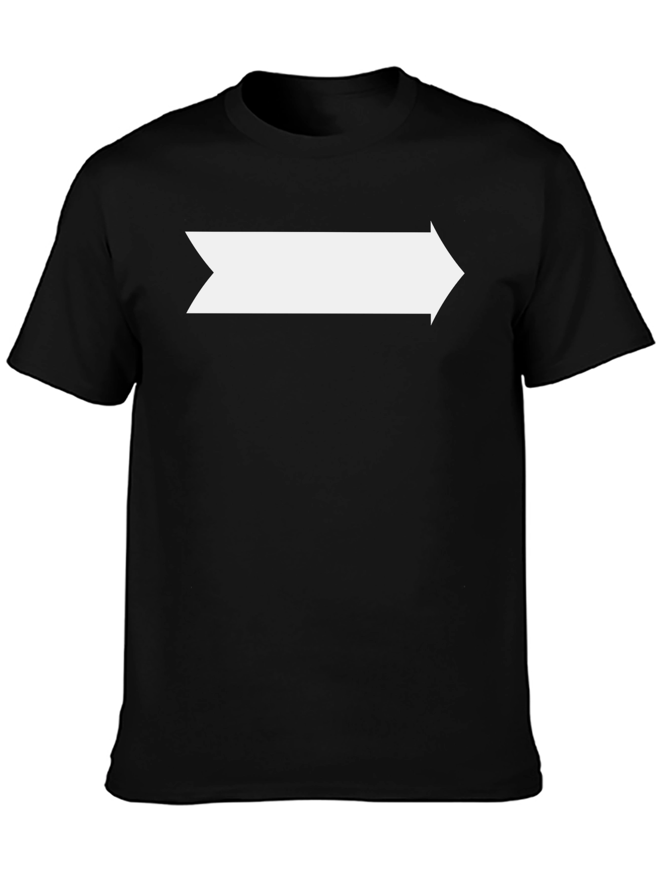 Mens Black T-Shirt with White Arrow Graphic