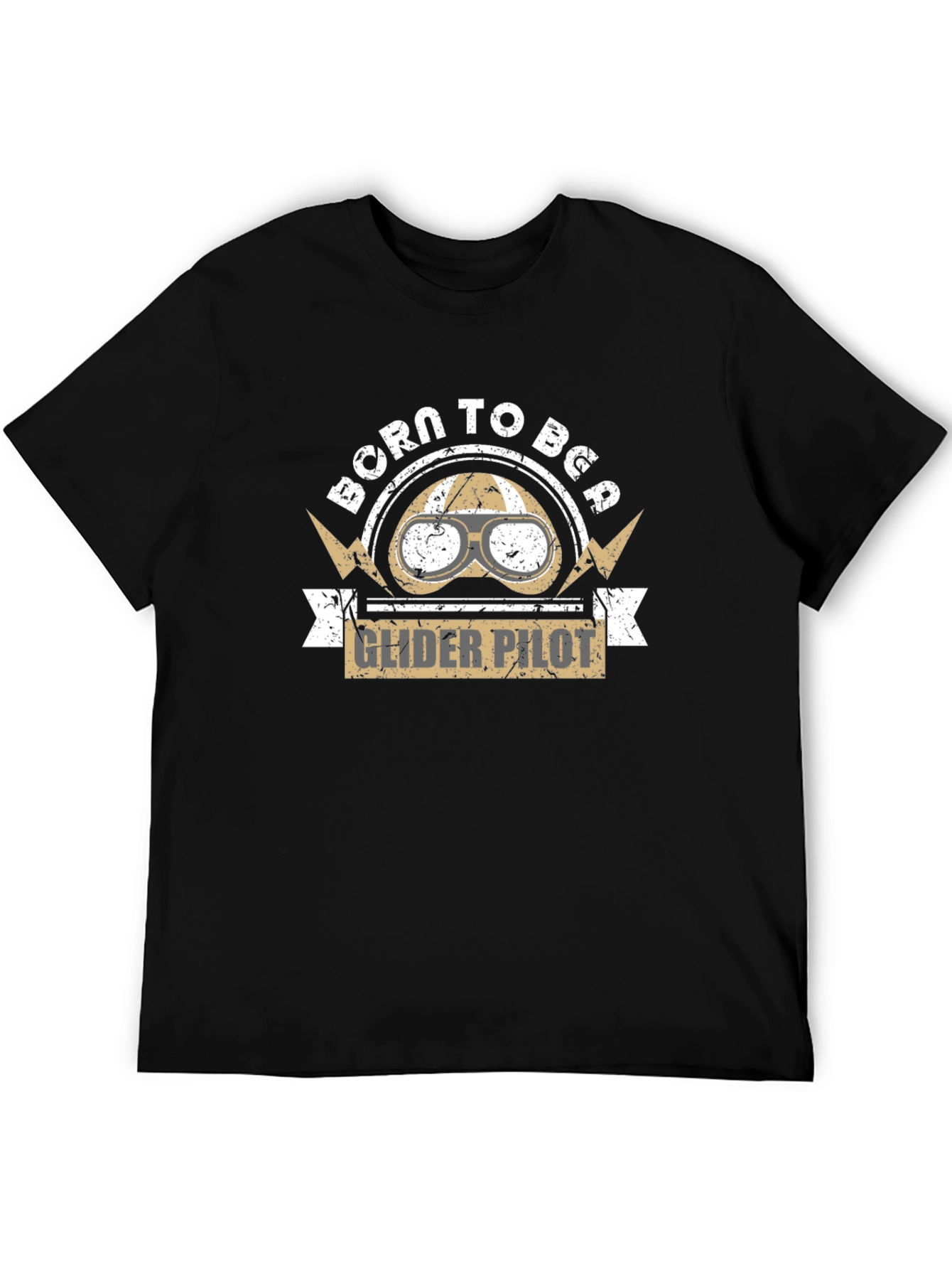 Born to Be Glider Pilot Black T-Shirt