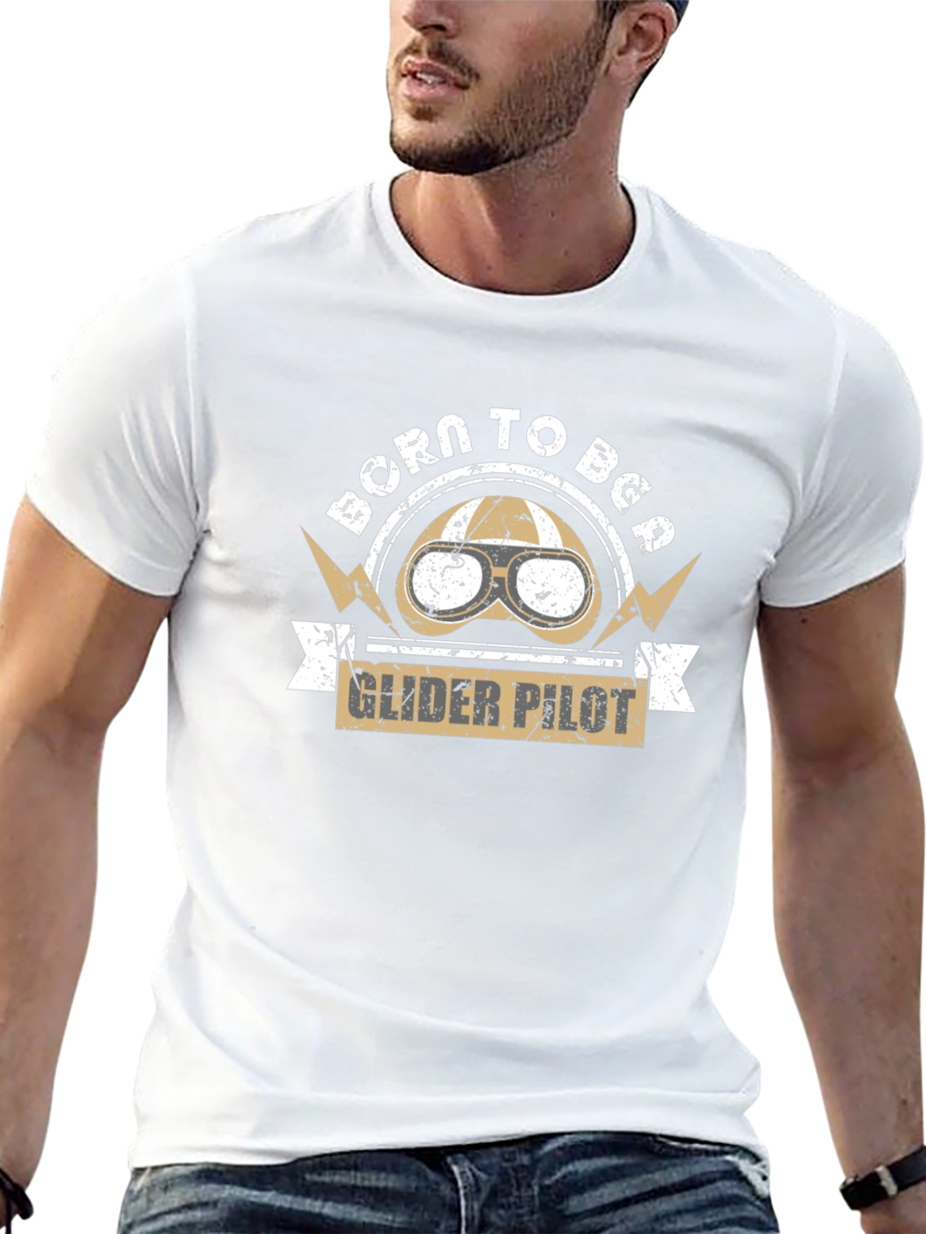 Born to Be Glider Pilot Black T-Shirt