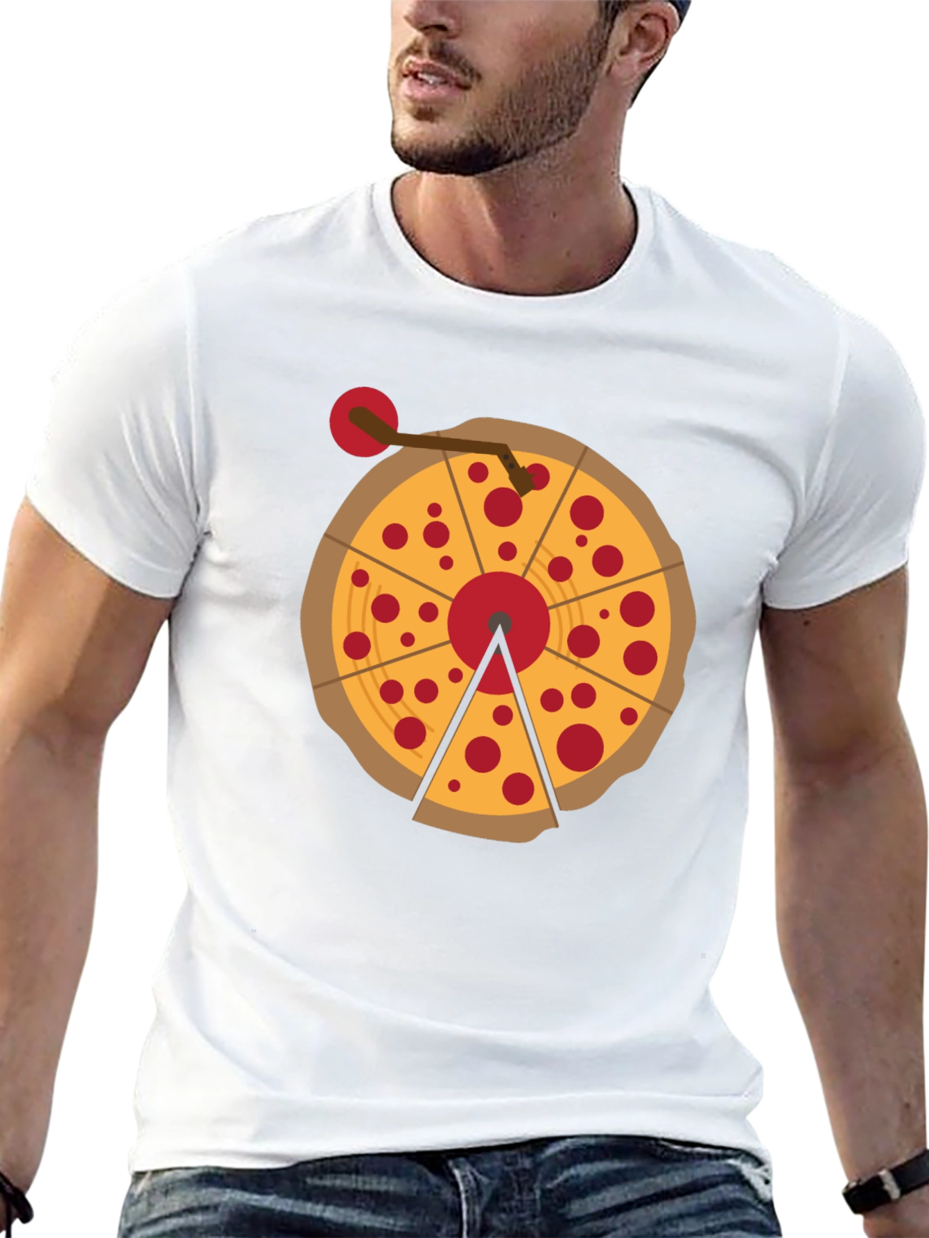 Pizza Turntable Graphic Tee - DJ Foodie T-Shirt