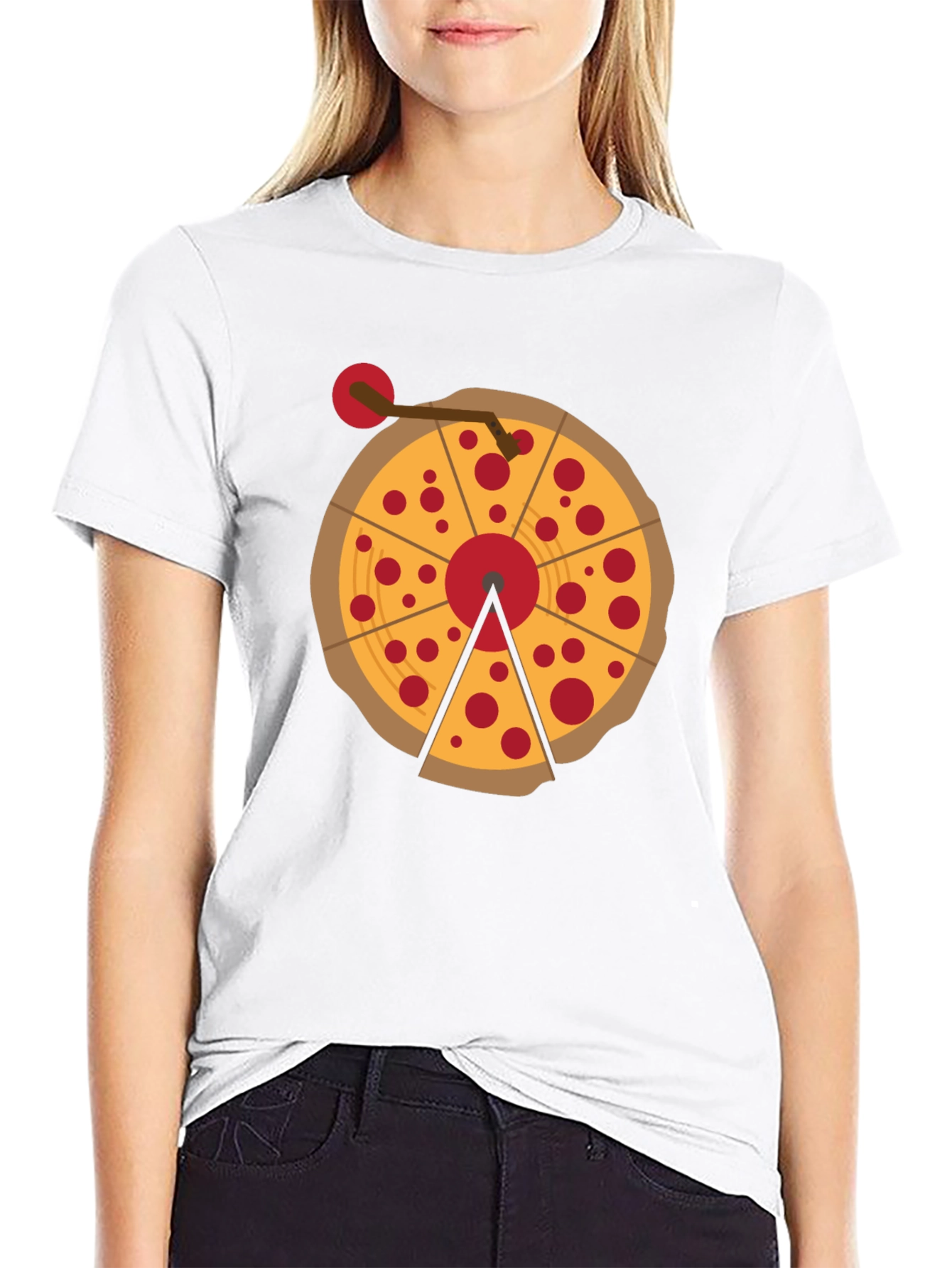 Pizza Turntable Graphic Tee - DJ Foodie T-Shirt