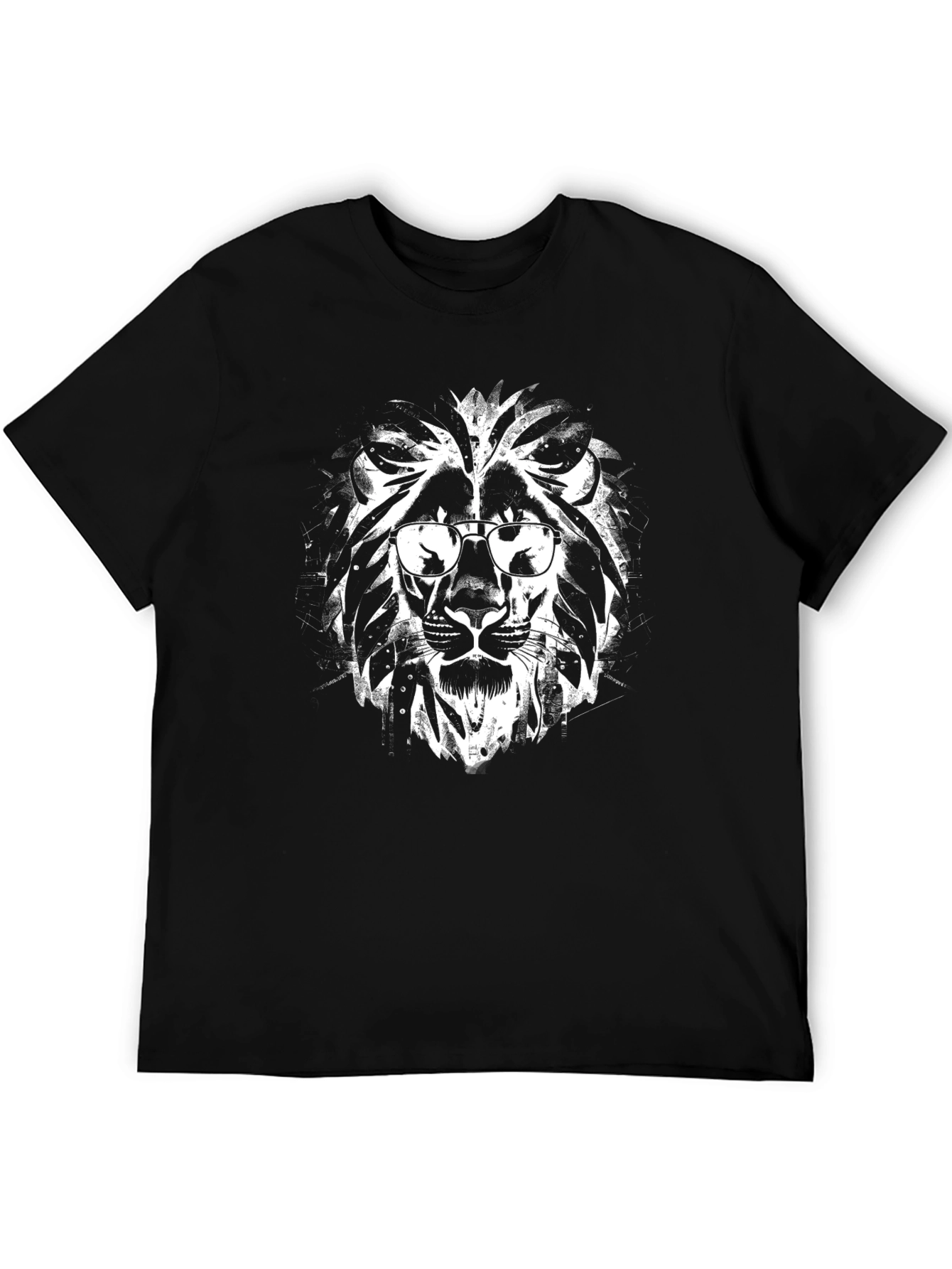 Cool Lion Graphic Tee - Black Crew Neck