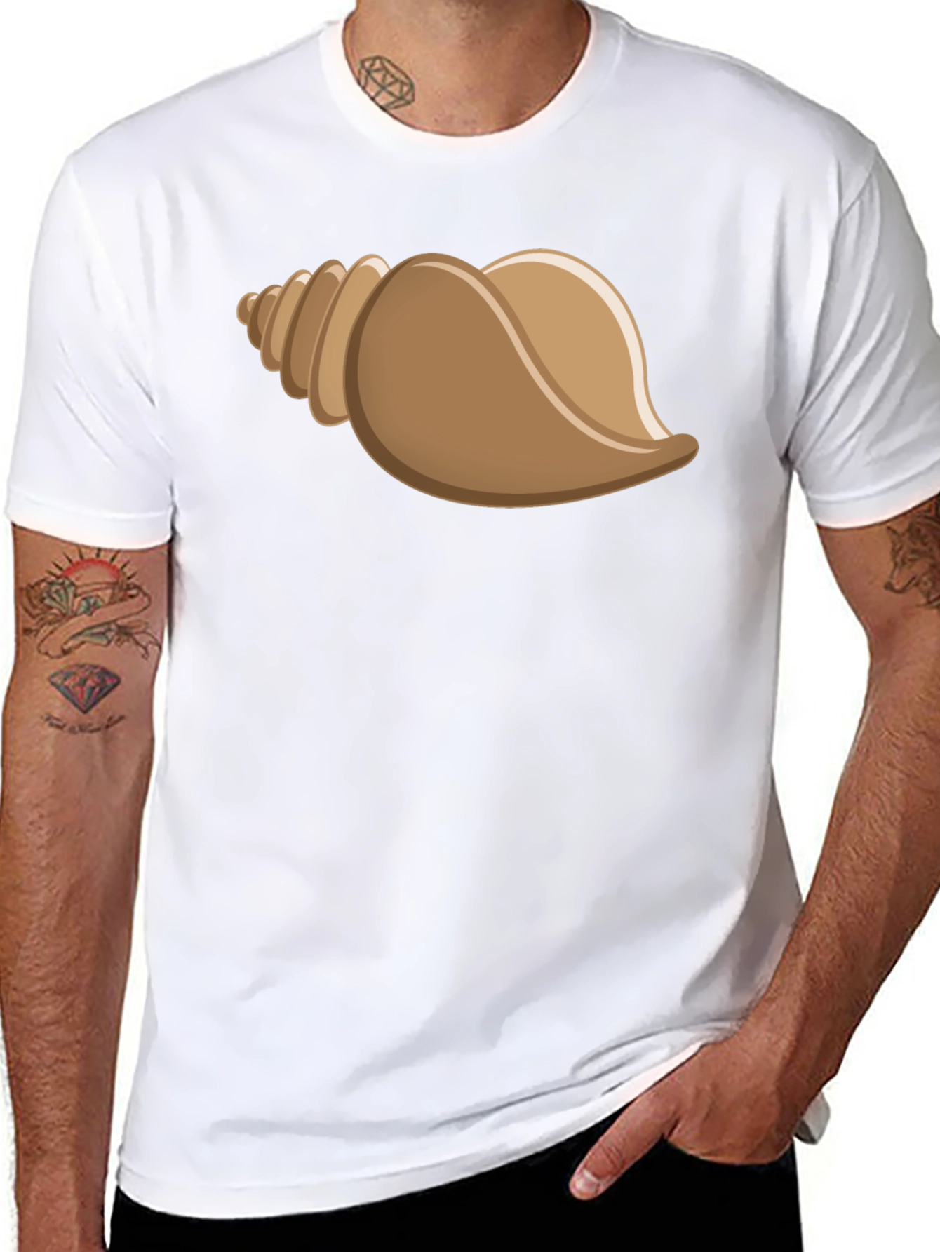 Seashell Graphic T-Shirt - Black Cotton Tee