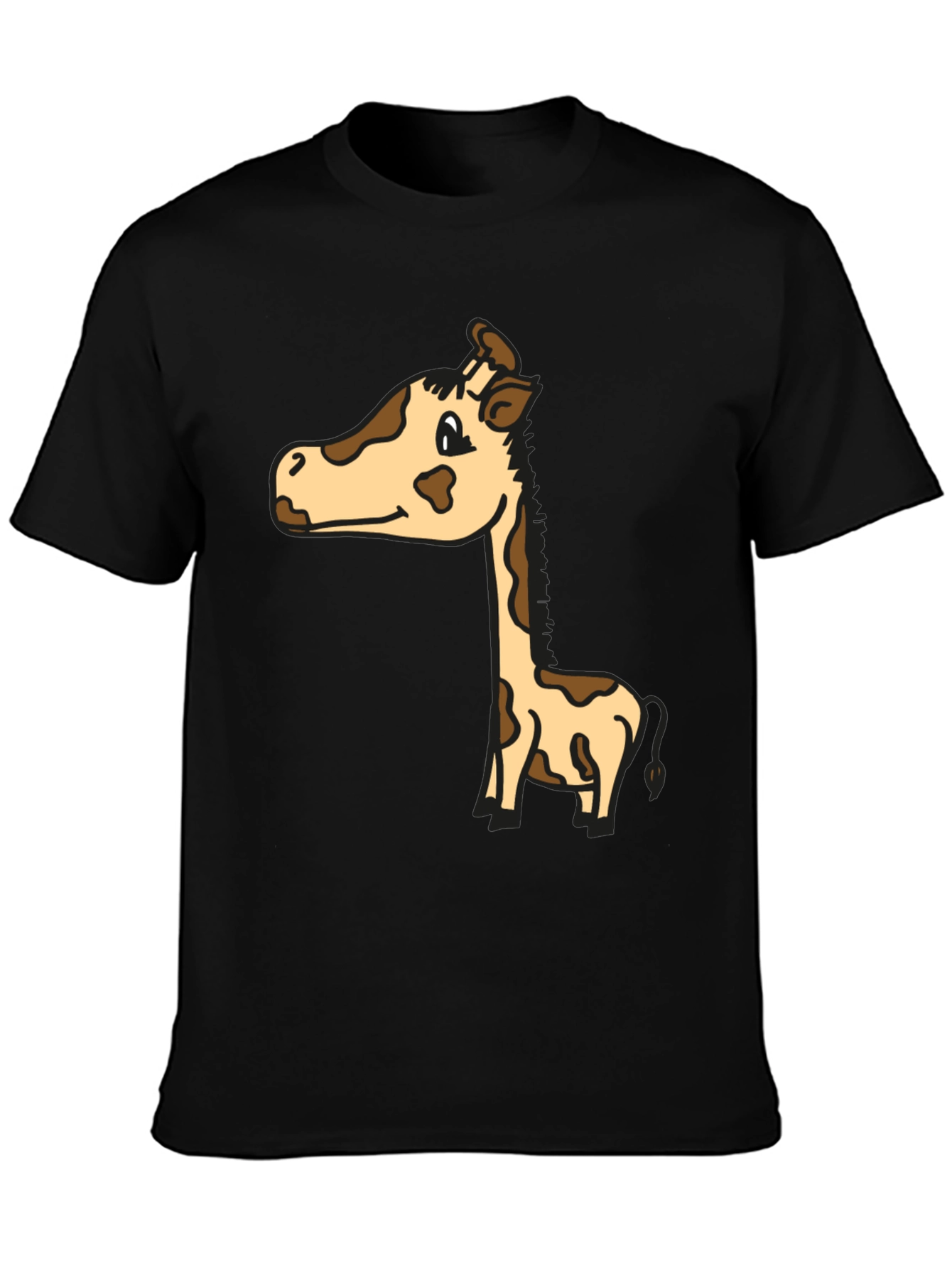 Cute Giraffe Graphic Tee - Unisex Black T-Shirt