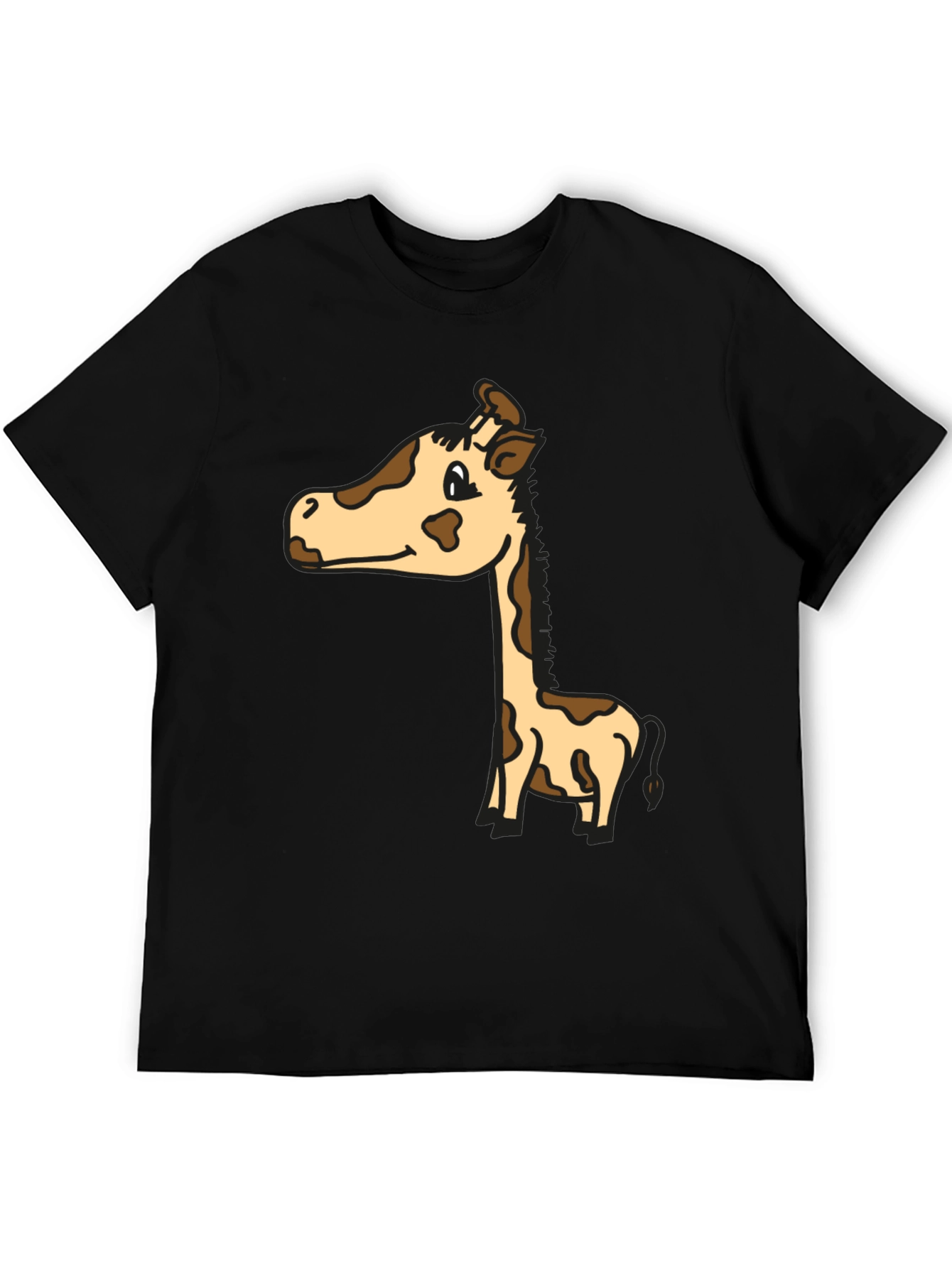 Cute Giraffe Graphic Tee - Unisex Black T-Shirt