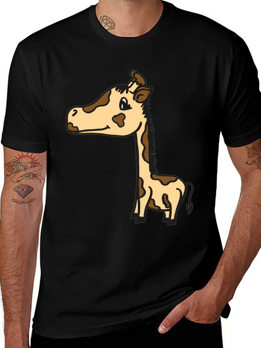 Cute Giraffe Graphic Tee - Unisex Black T-Shirt