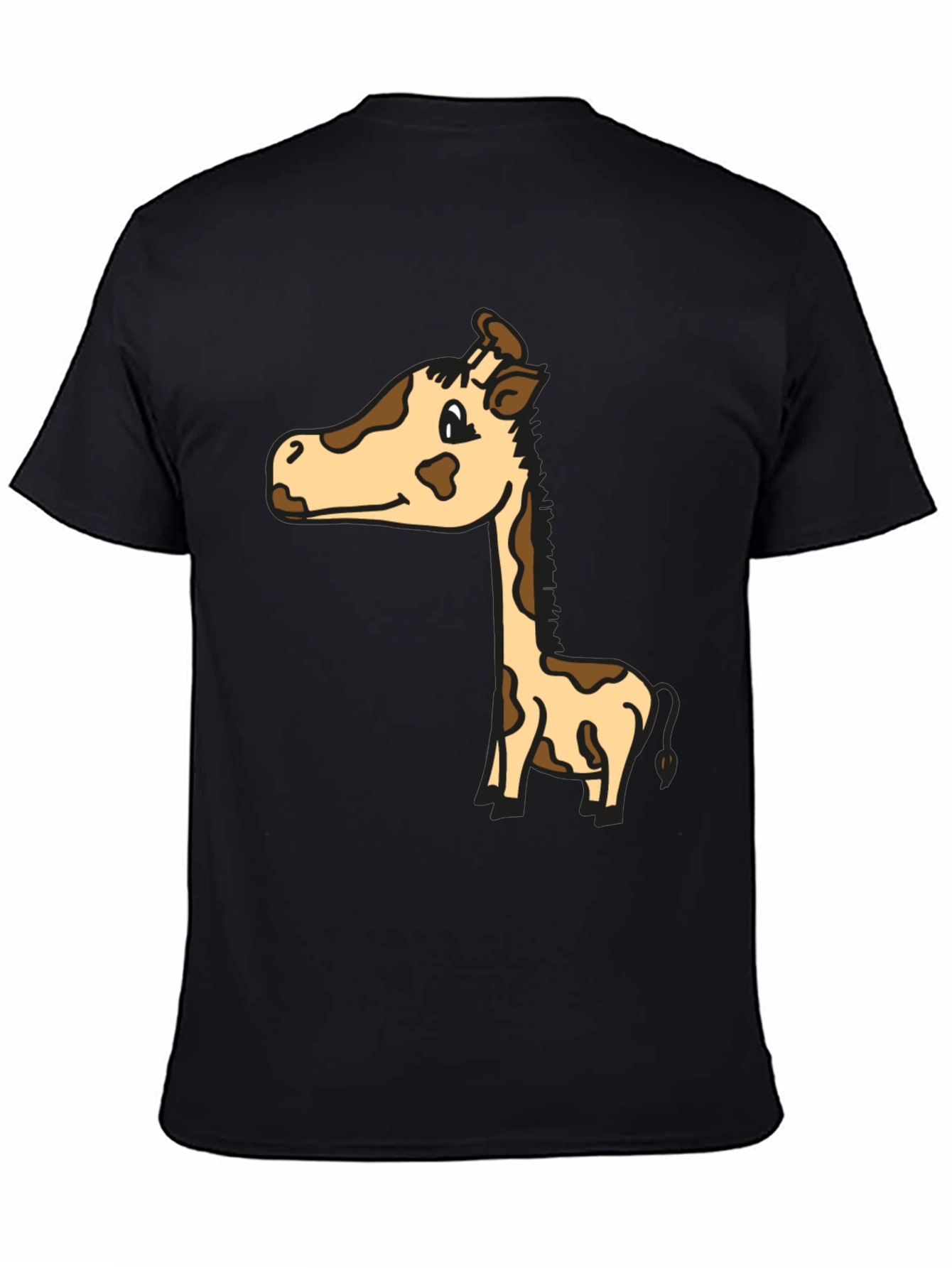 Cute Giraffe Graphic Tee - Unisex Black T-Shirt
