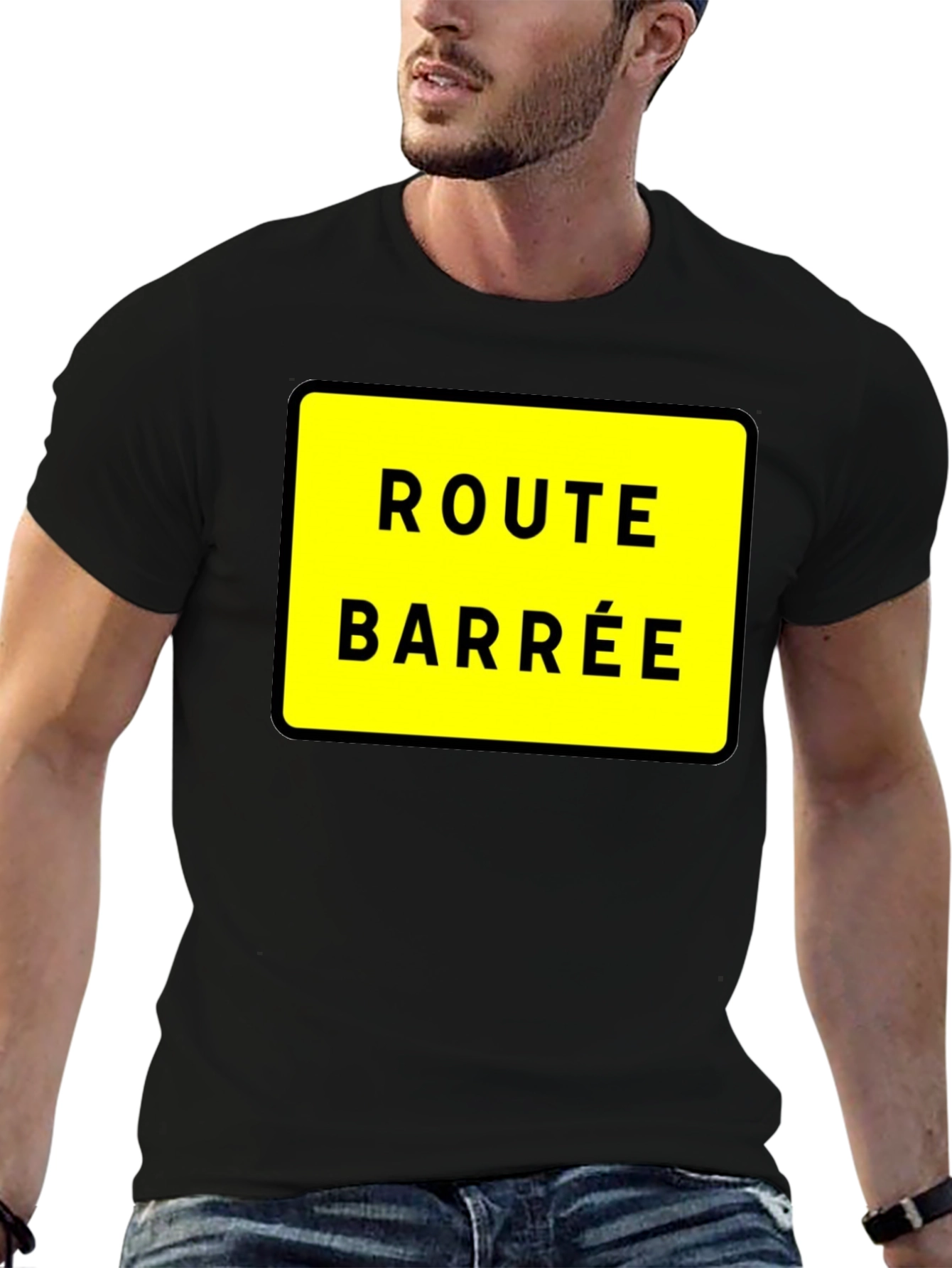 Route Barree T-Shirt - French Road Closed Sign Tee