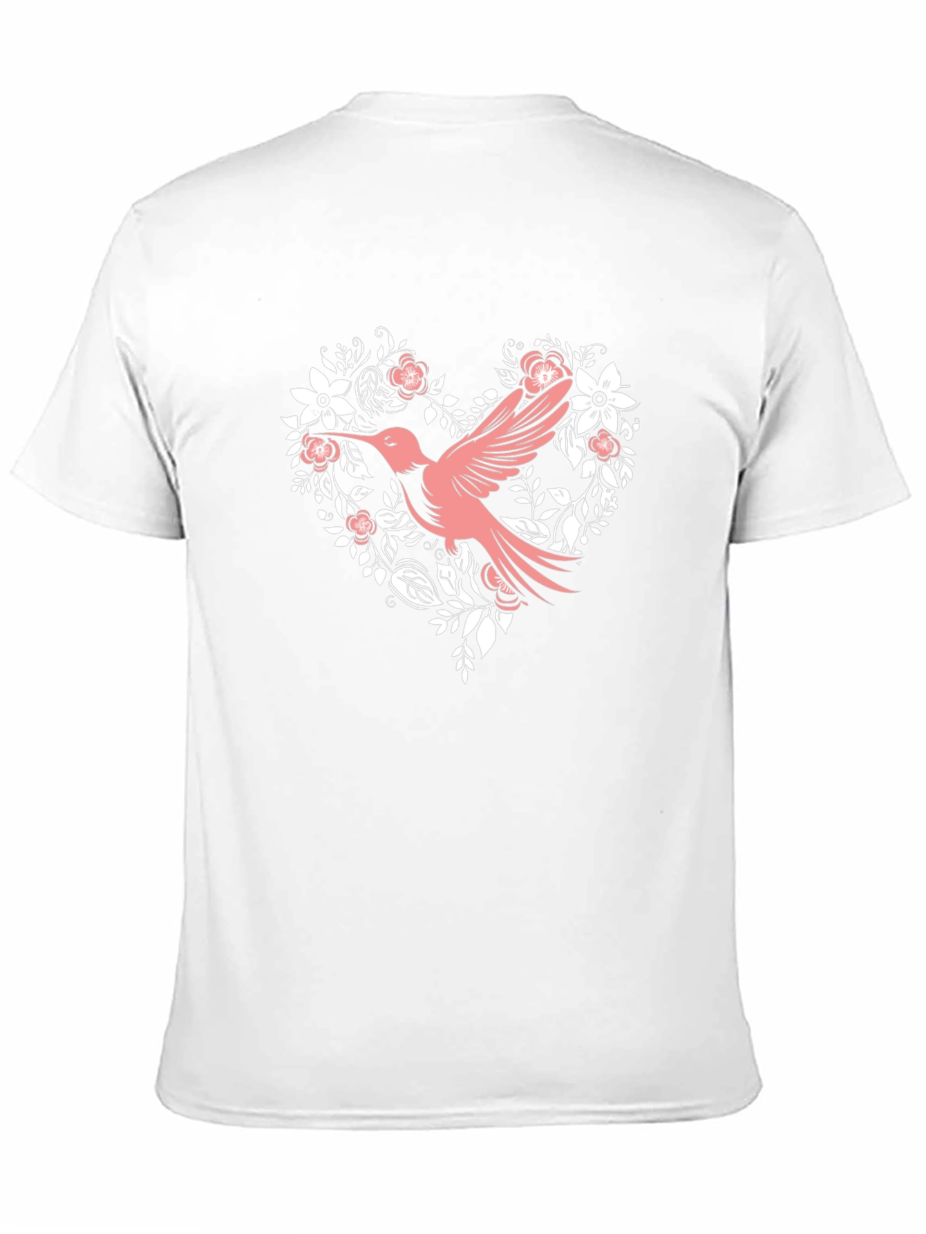 Hummingbird Floral Heart Black T-Shirt