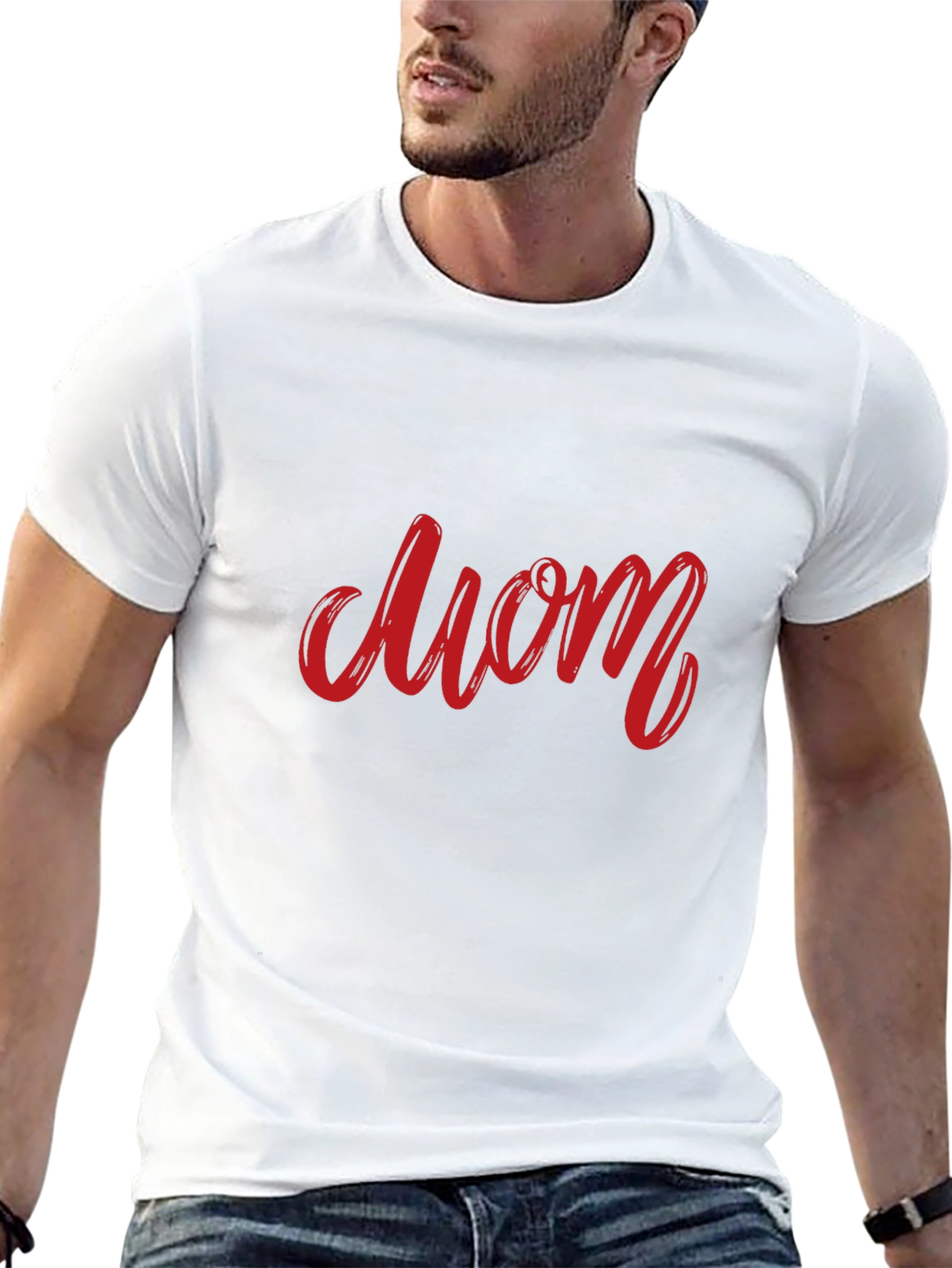 Red Mom Graphic Black T-Shirt