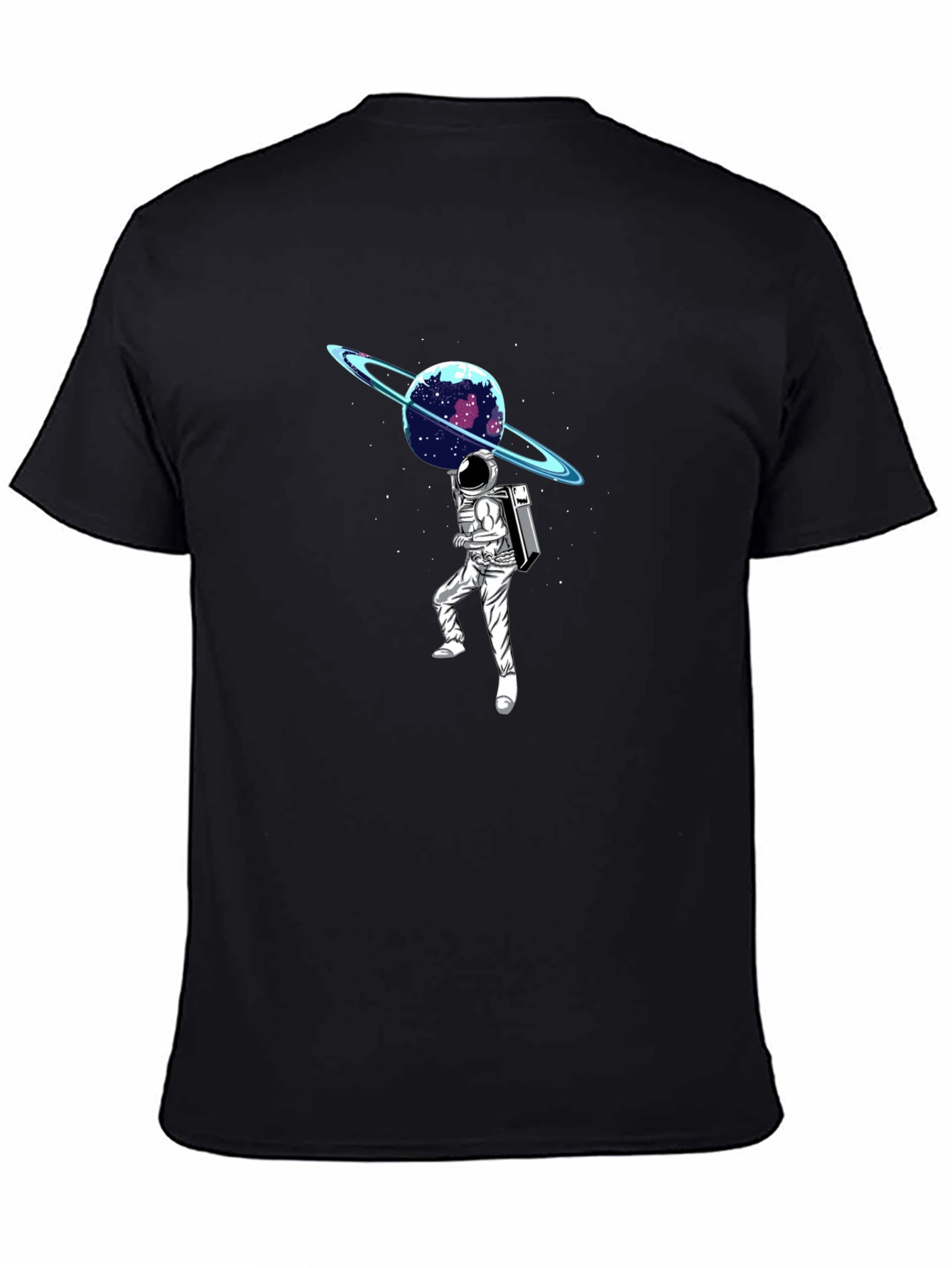 Astronaut Planet Graphic T-Shirt - Black