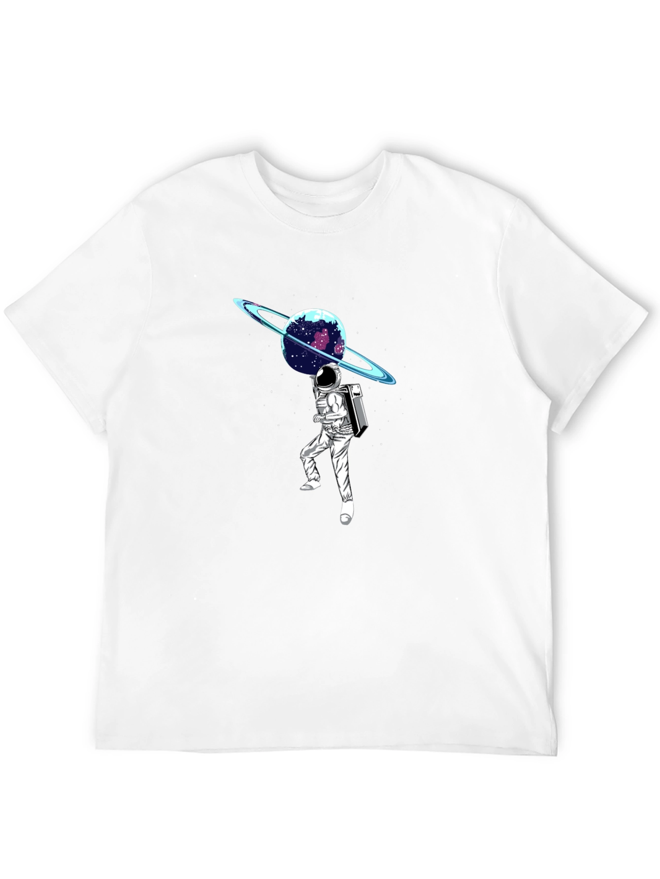 Astronaut Planet Graphic T-Shirt - Black