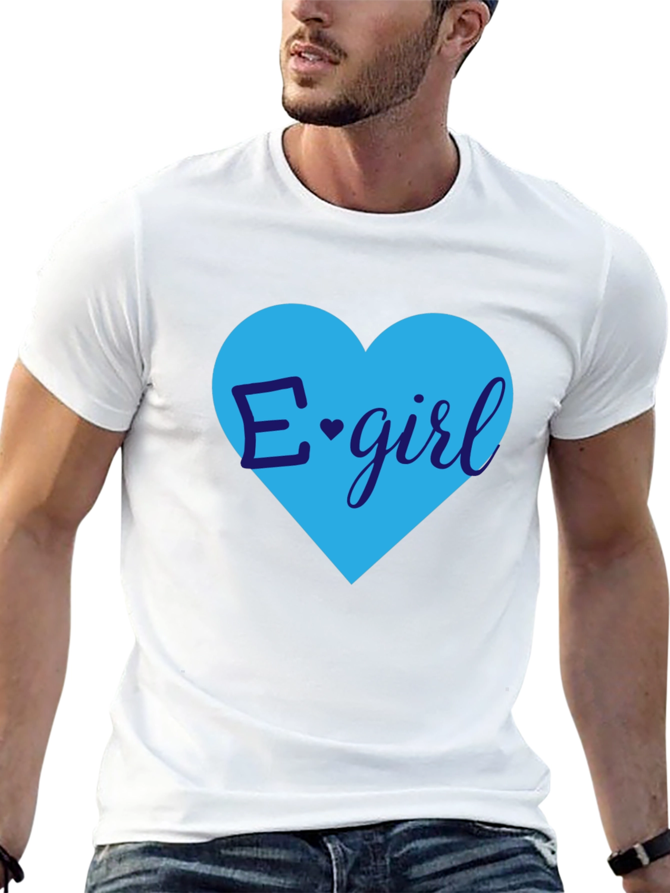 E-Girl Heart Graphic Tee - Trendy Casual Top