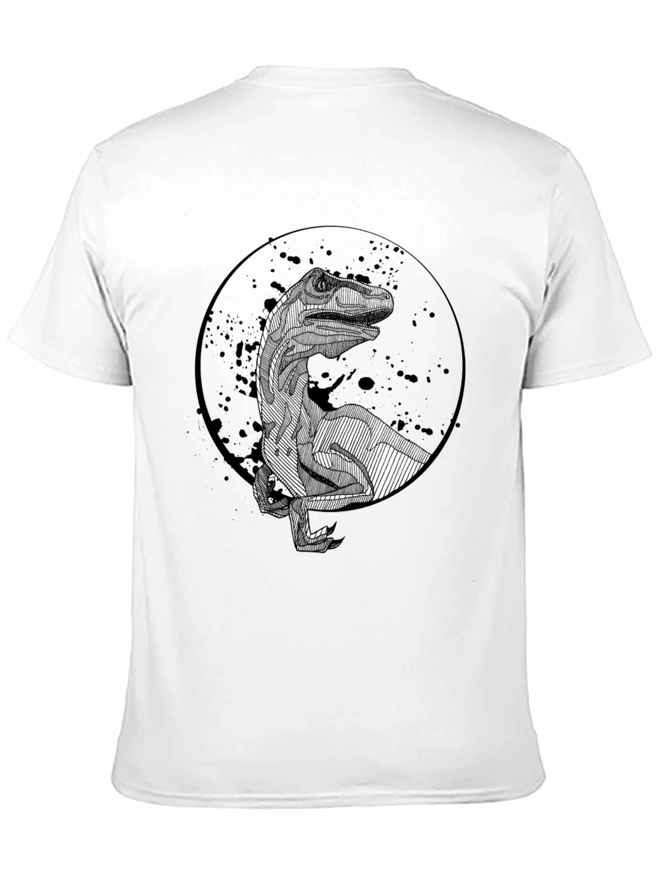 Dinosaur Graphic Black T-Shirt - Unique Raptor Design