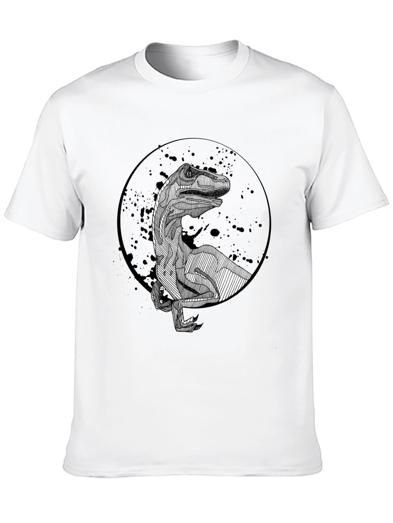 Dinosaur Graphic Black T-Shirt - Unique Raptor Design
