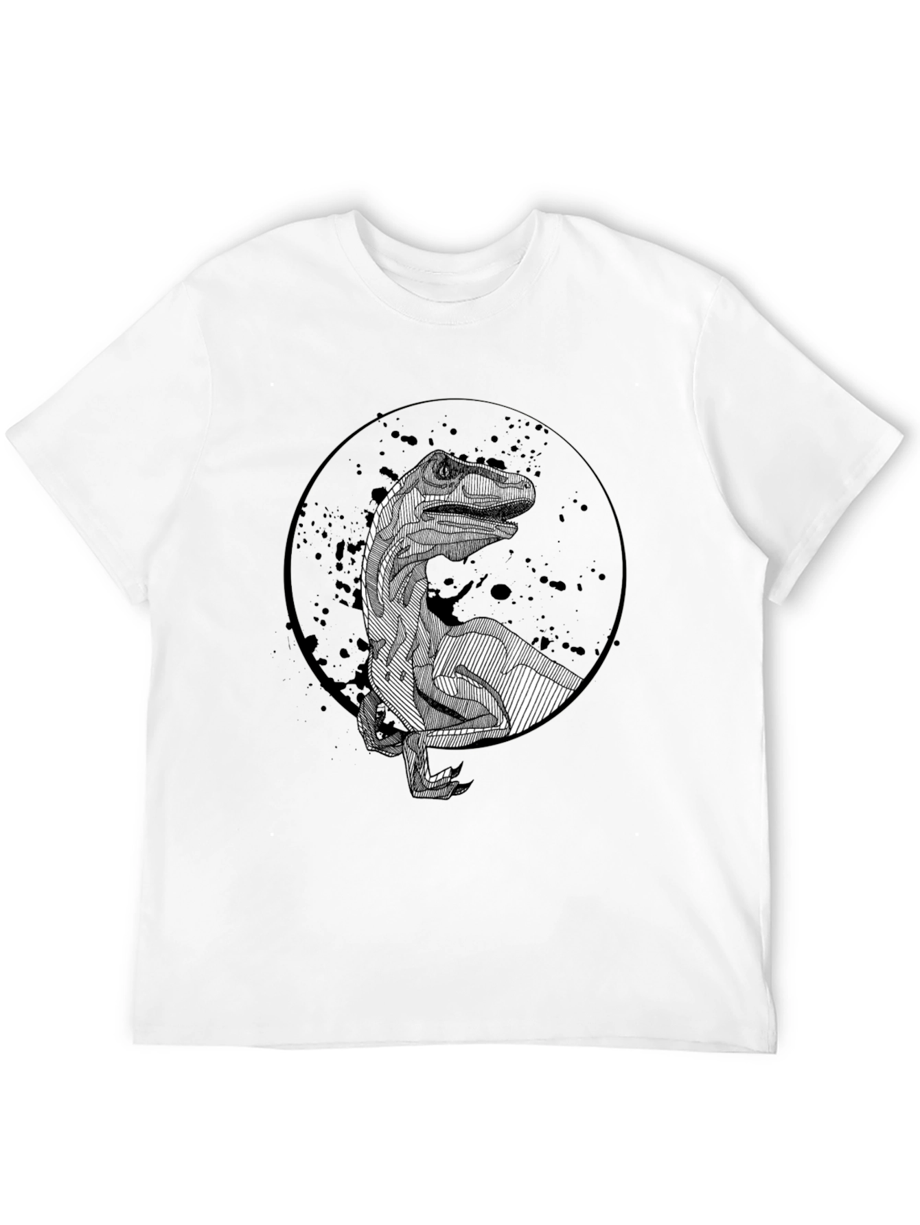 Dinosaur Graphic Black T-Shirt - Unique Raptor Design
