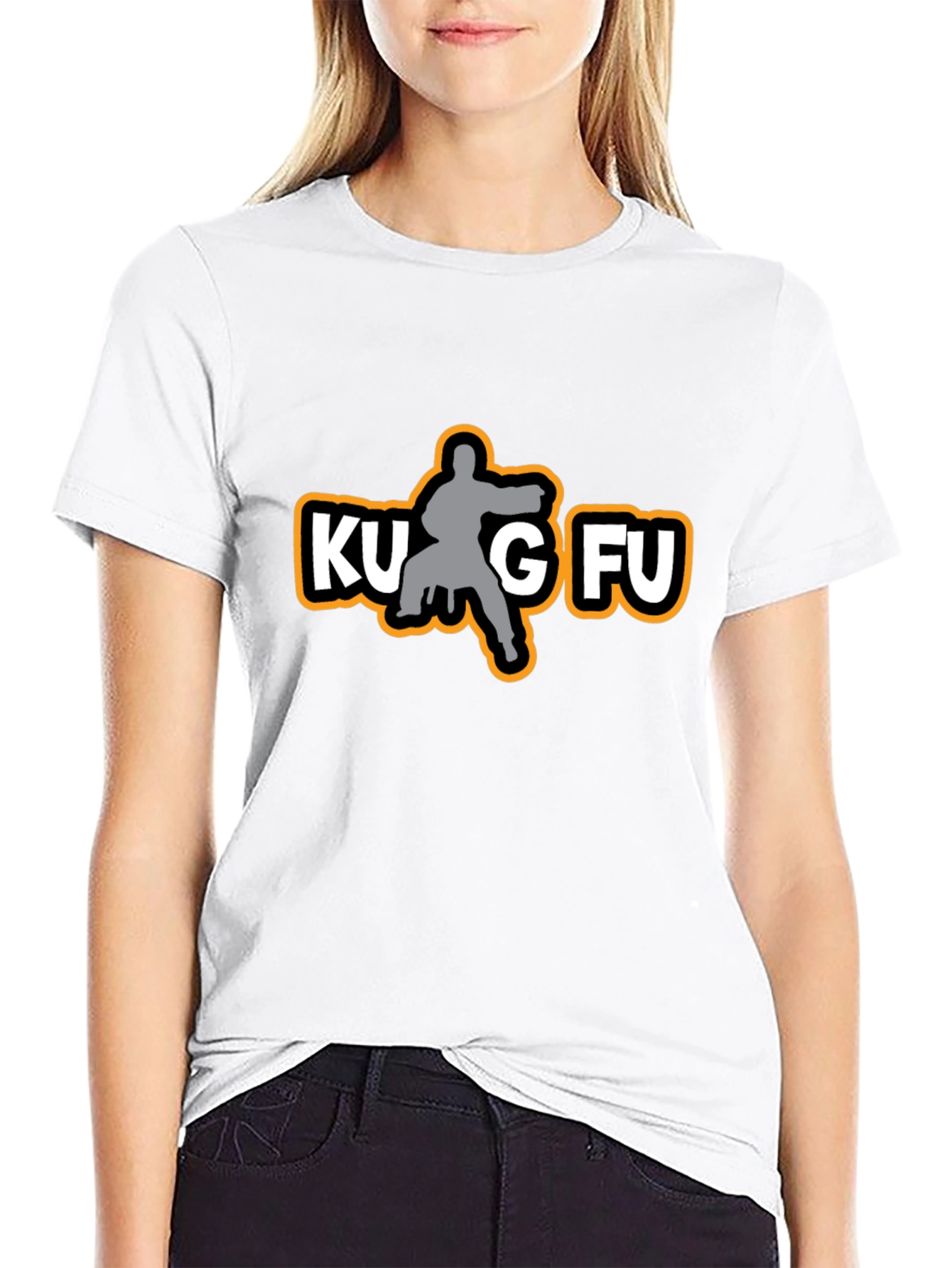Kung Fu Silhouette Graphic Tee - Black