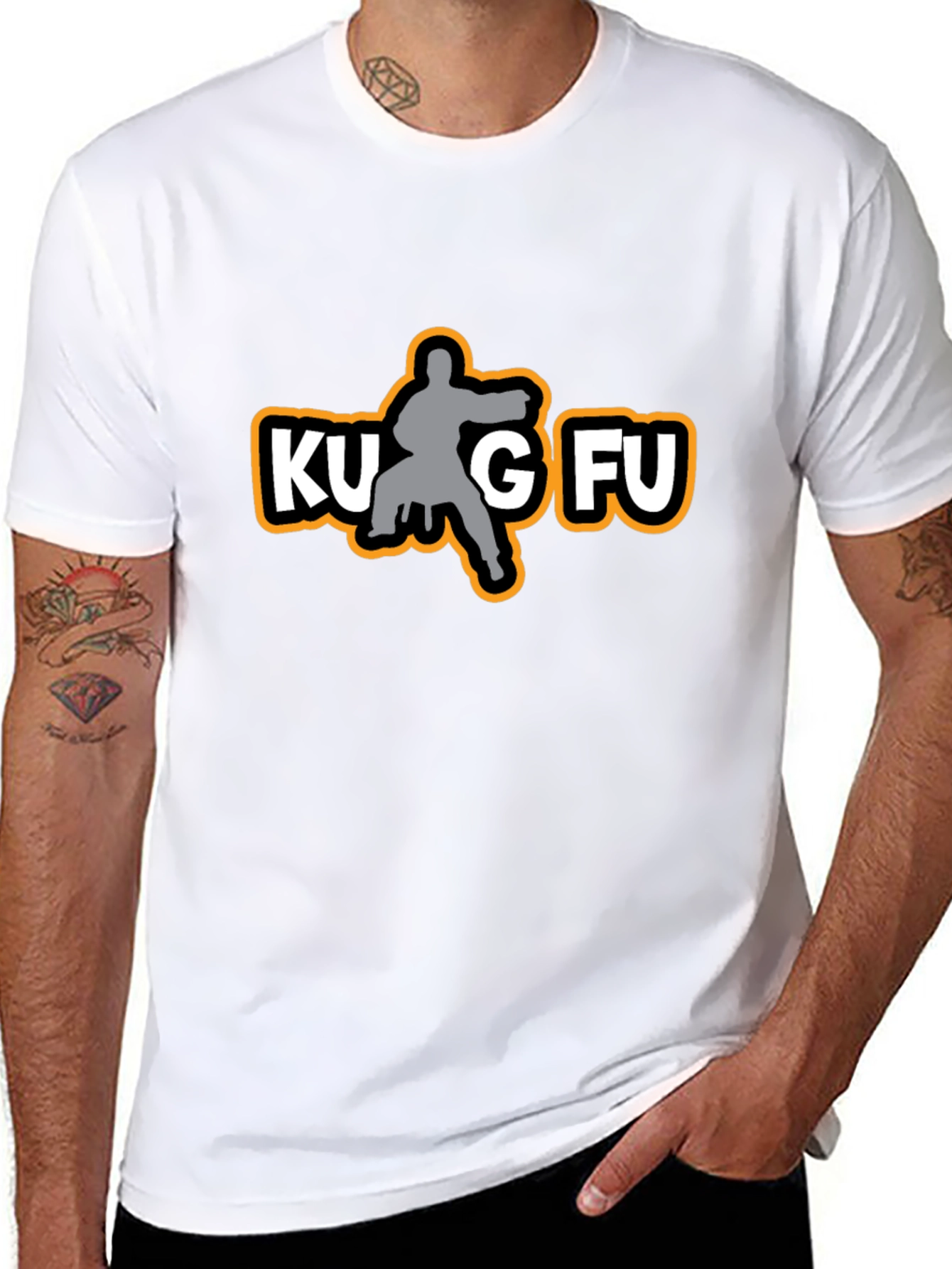 Kung Fu Silhouette Graphic Tee - Black
