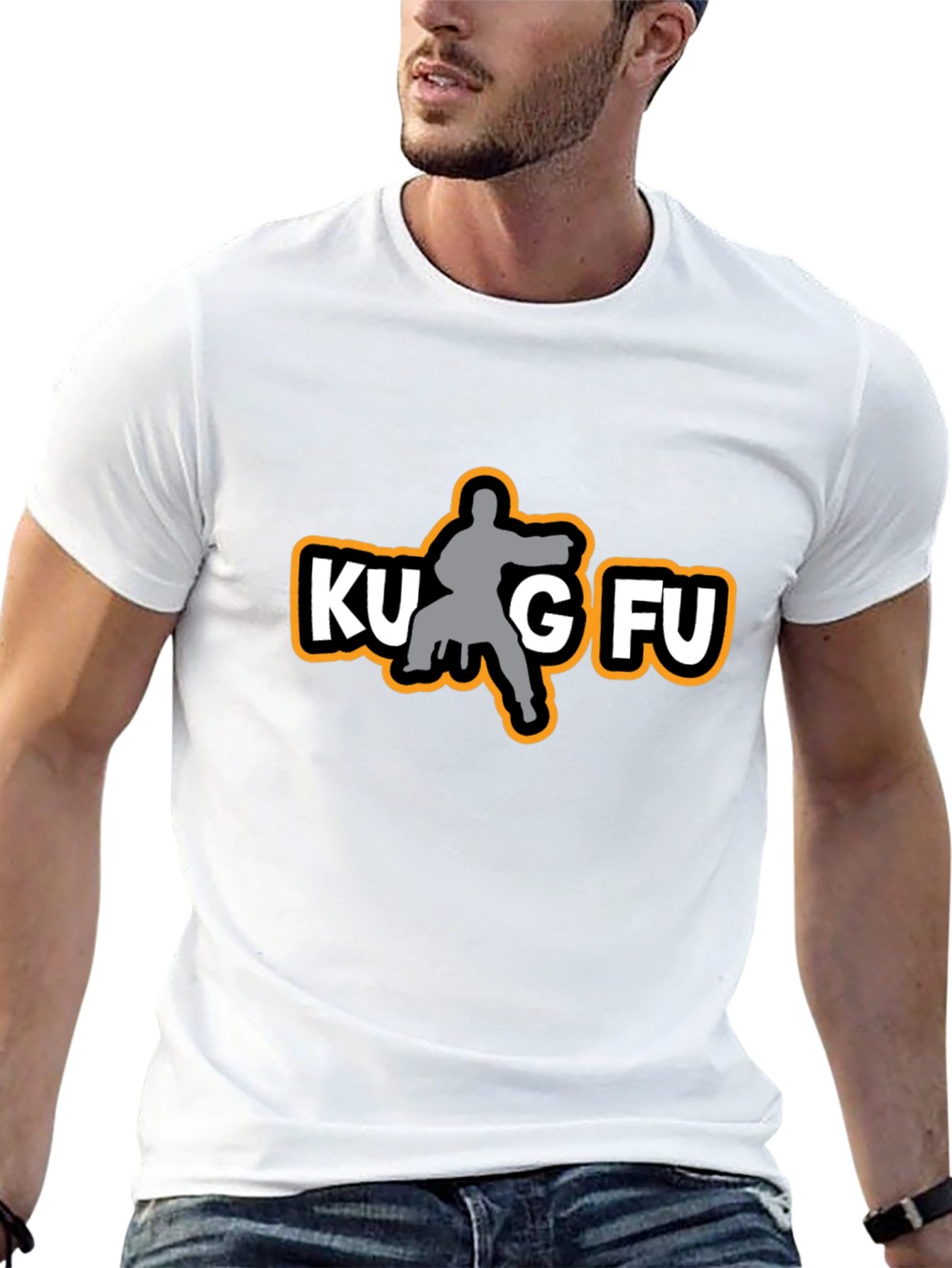 Kung Fu Silhouette Graphic Tee - Black