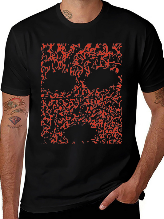 Abstract Skull Print T-Shirt